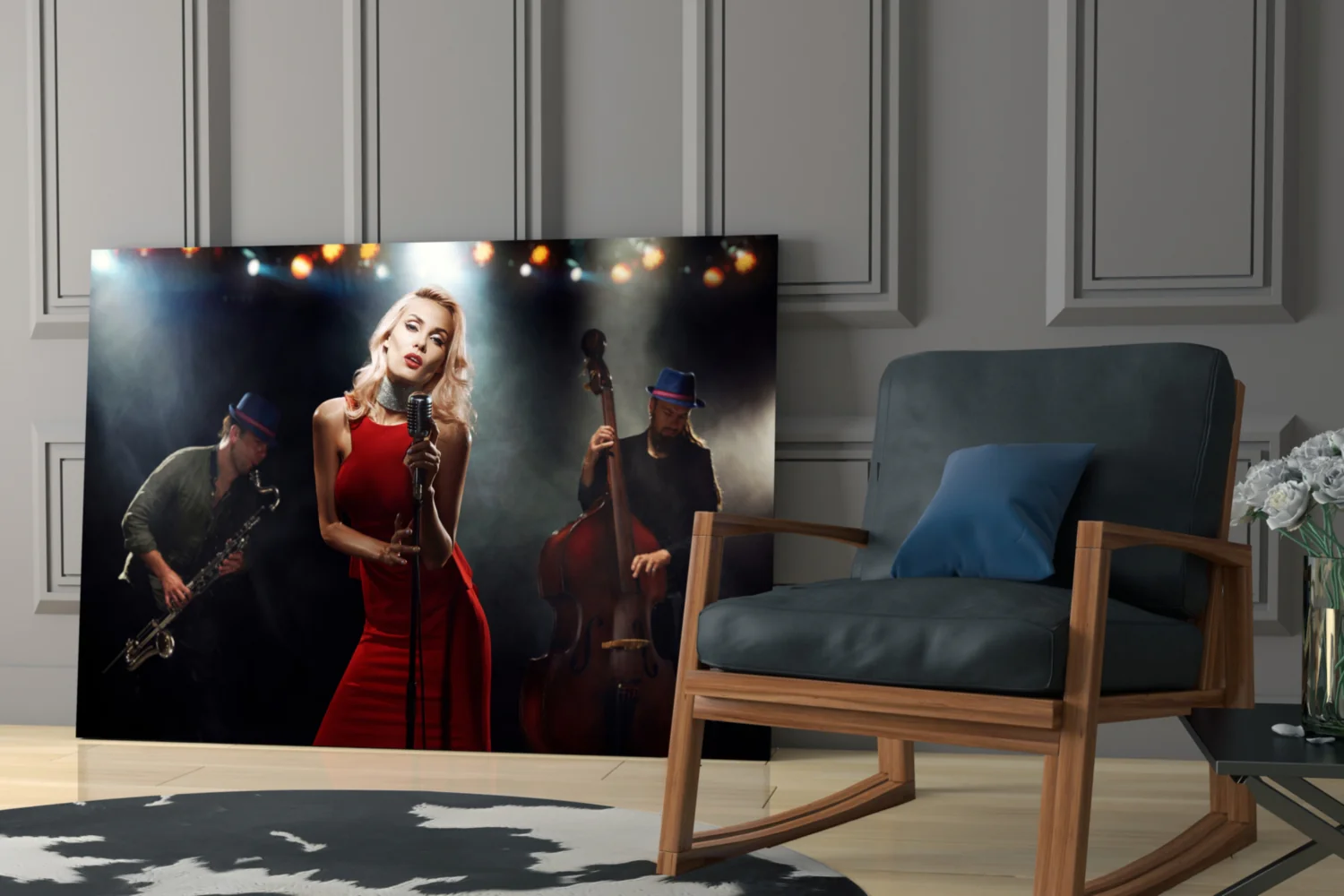 Female Musician Glass Wall Art - Image 6