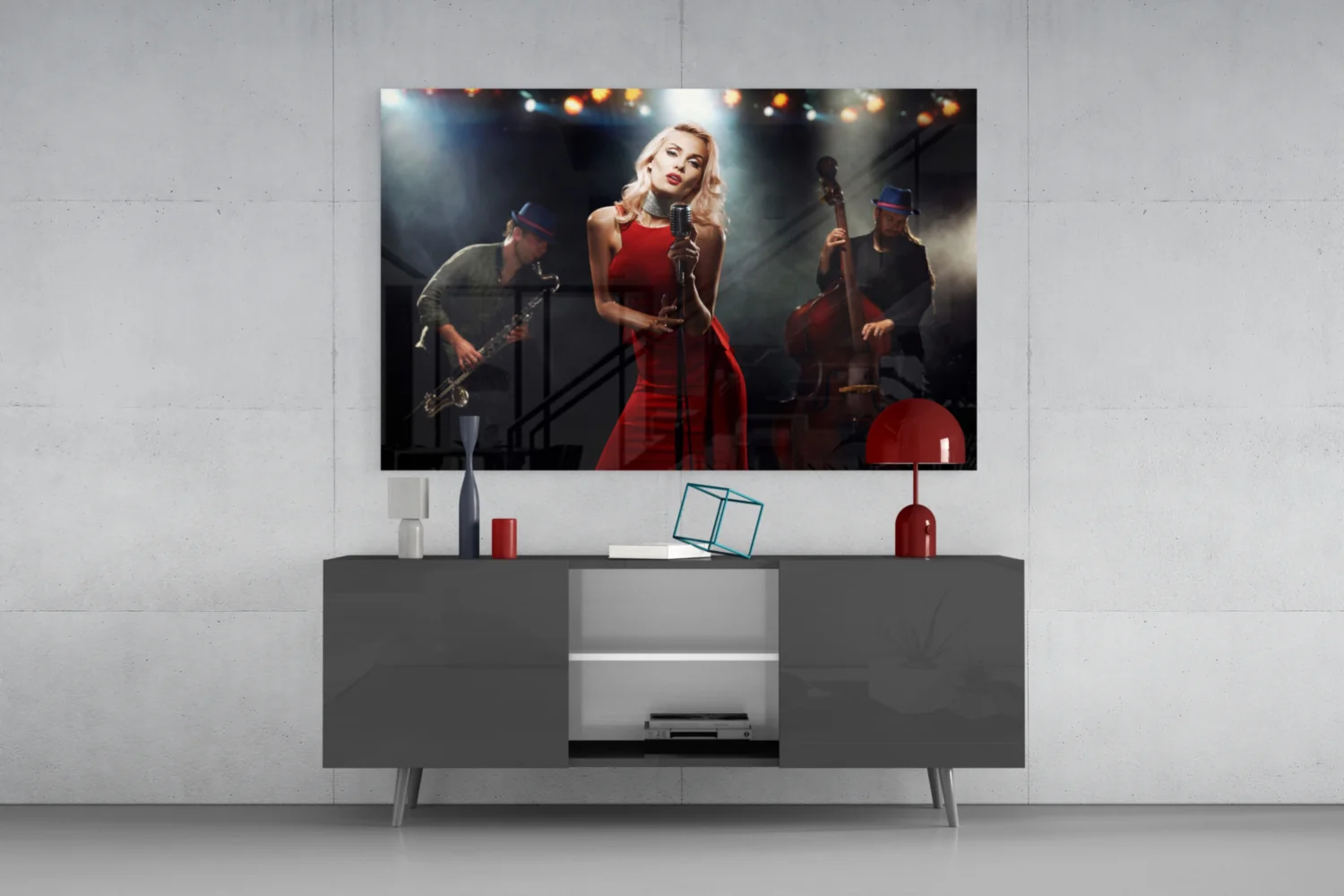 Female Musician Glass Wall Art - Image 8