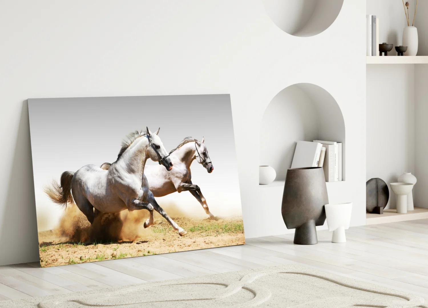Running Horses Glass Wall Art - Image 3