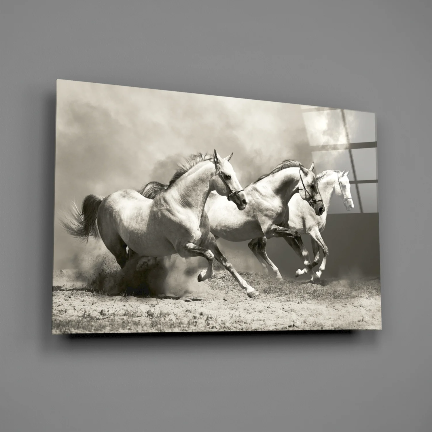 Running Horses Glass Wall Art - Image 2