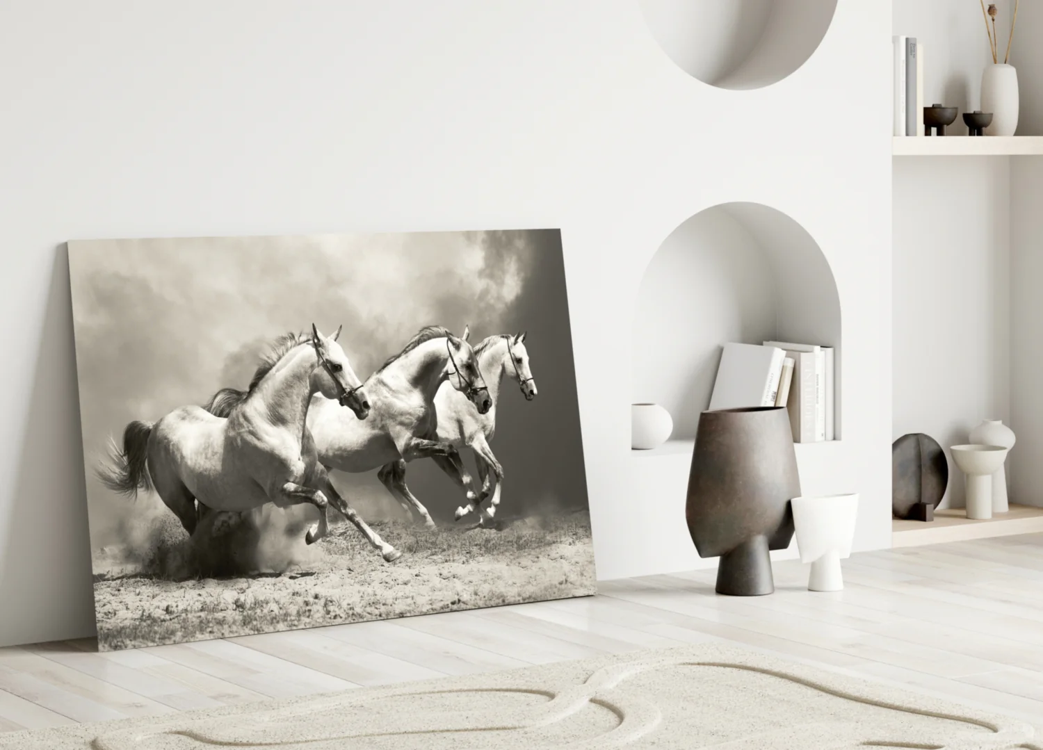 Running Horses Glass Wall Art - Image 3