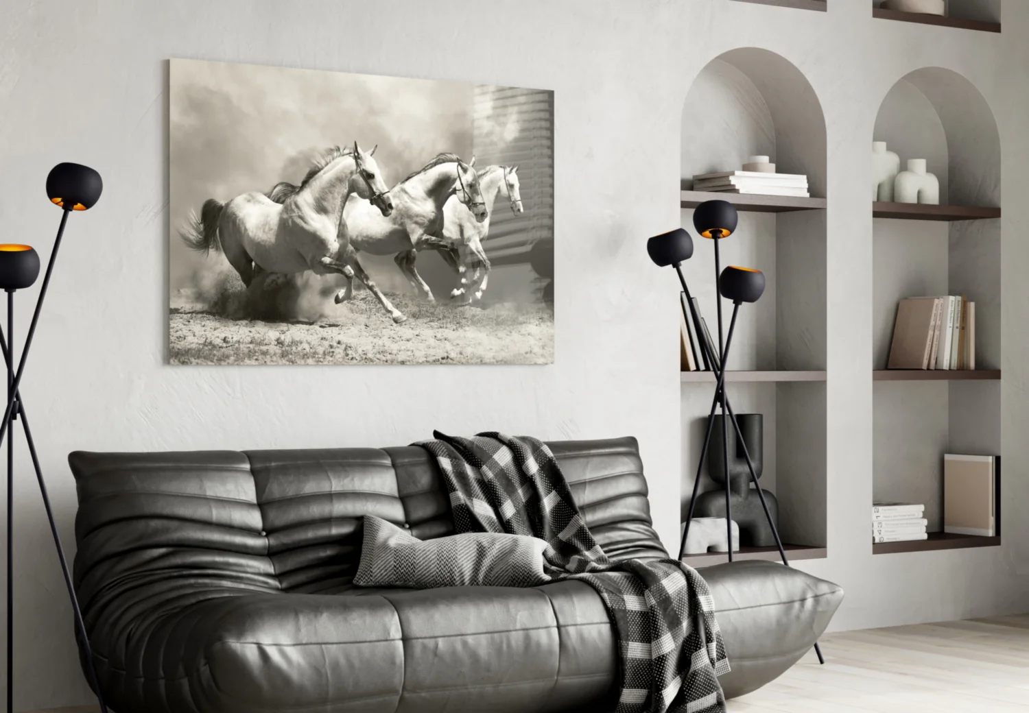 Running Horses Glass Wall Art - Image 4