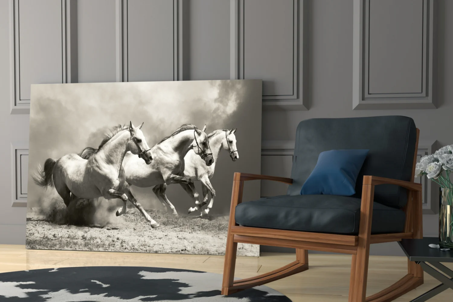 Running Horses Glass Wall Art - Image 6