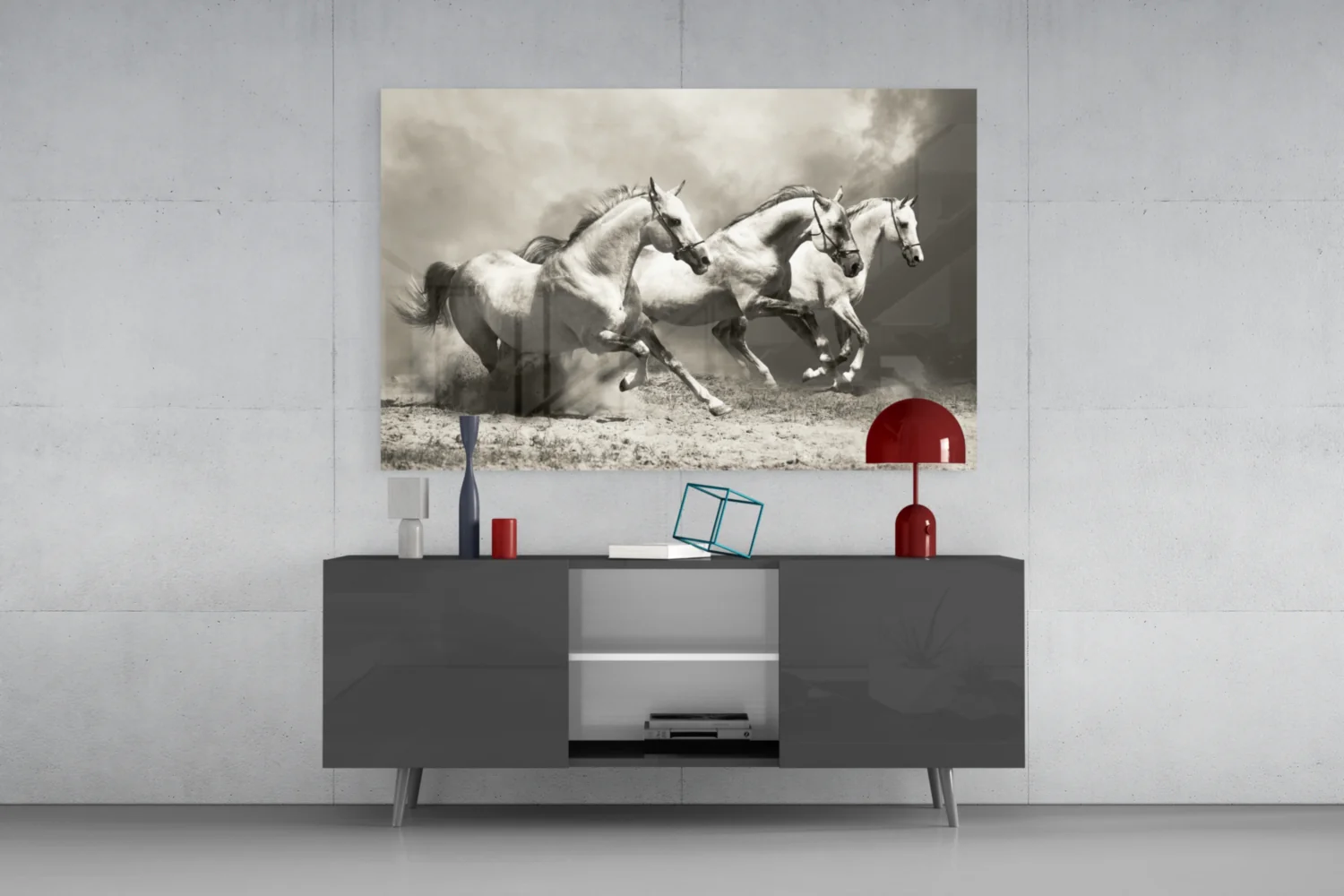 Running Horses Glass Wall Art - Image 8