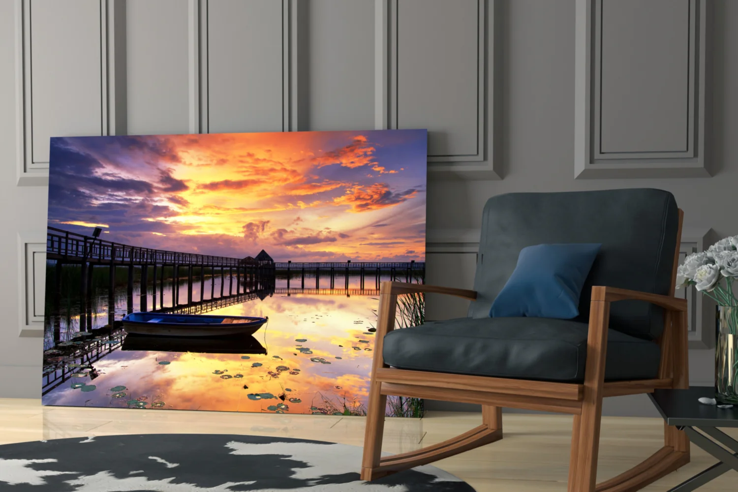 Sunset on the Dock Glass Wall Art - Image 6