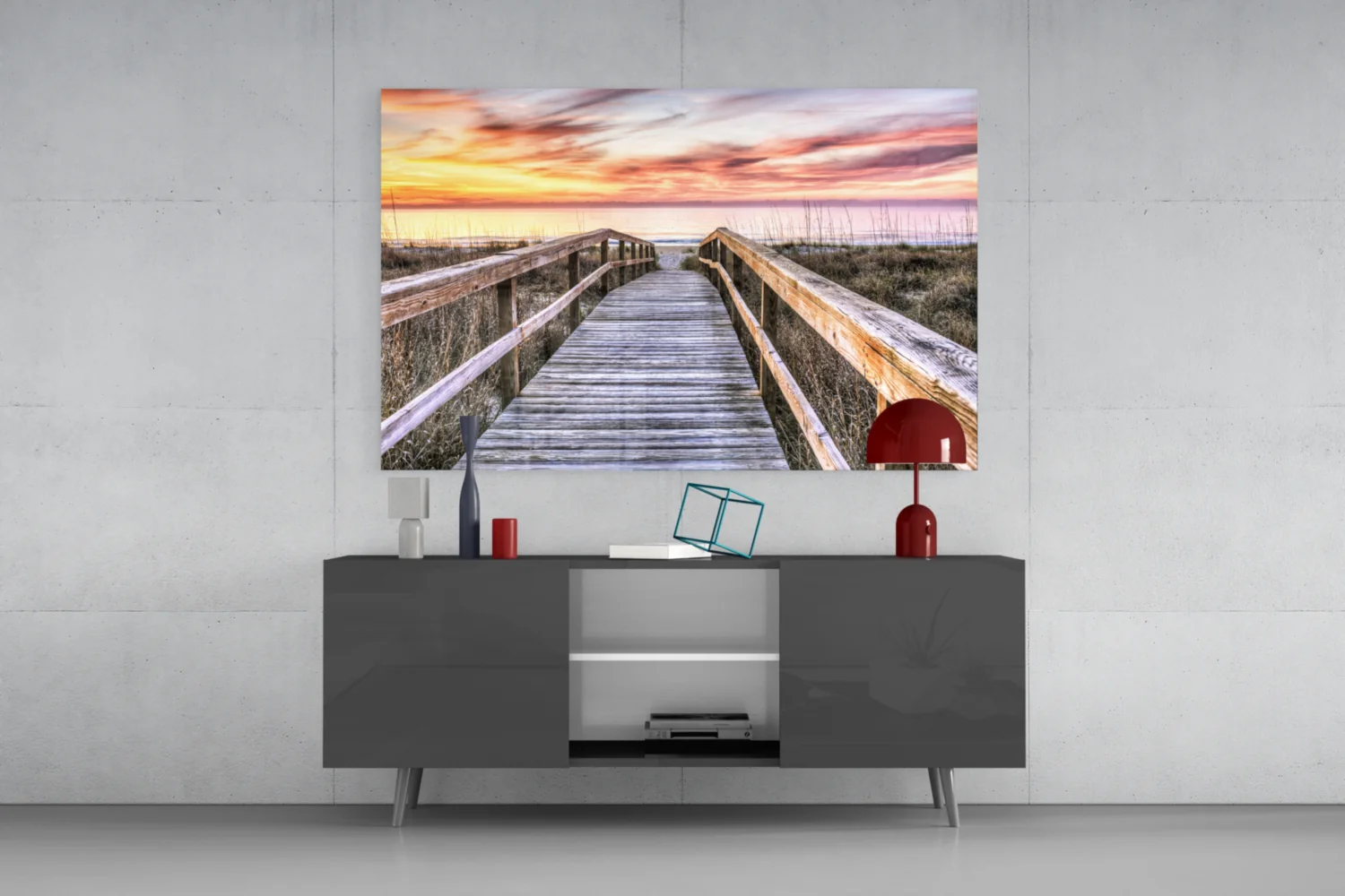 Sunset on the Dock Glass Wall Art - Image 8