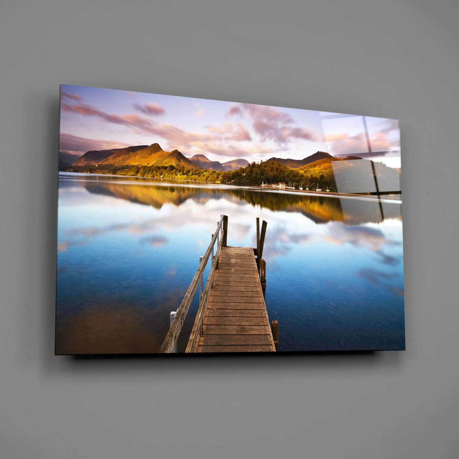 Lake Landscape Glass Wall Art - Image 2