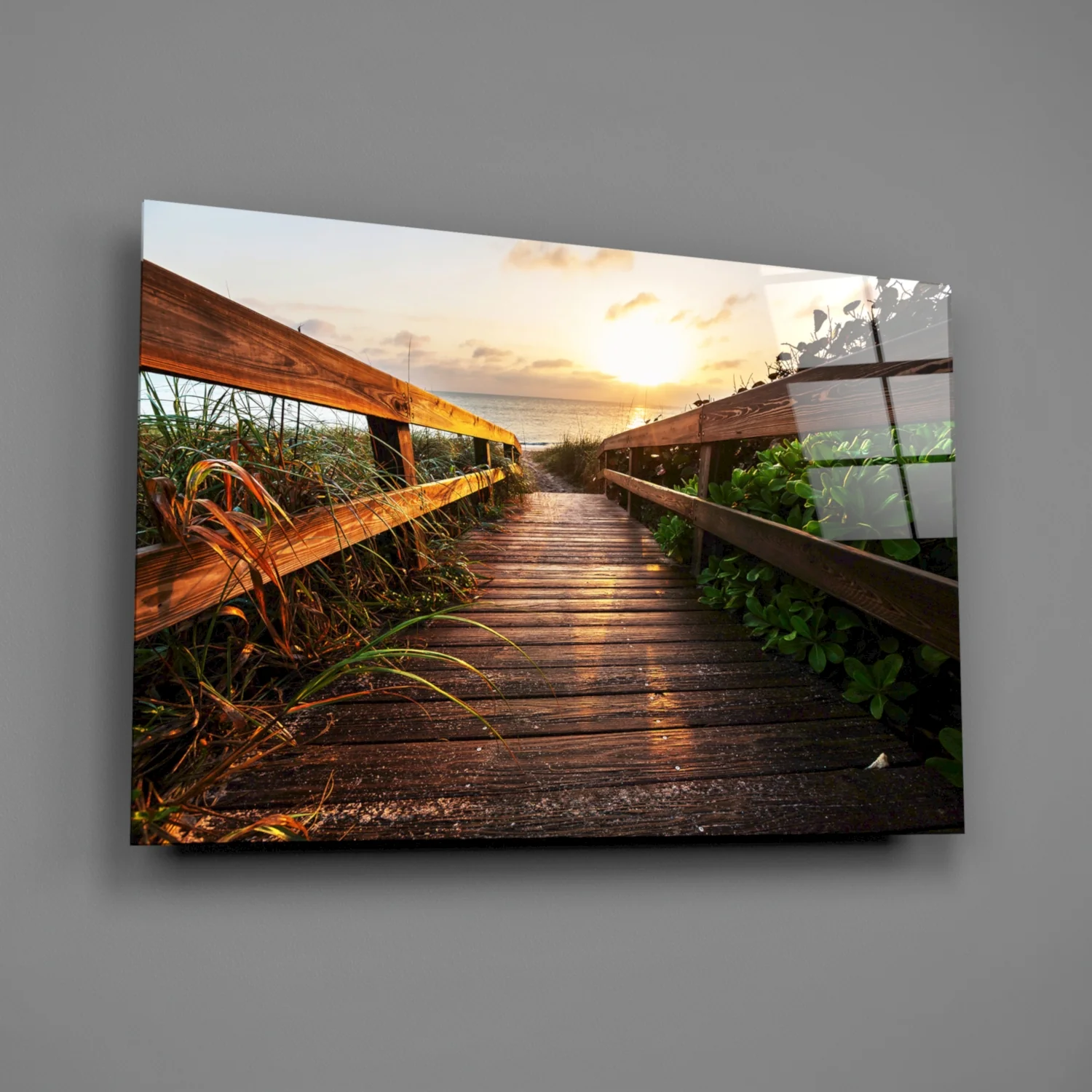 Sunset on the Beach Glass Wall Art - Image 2