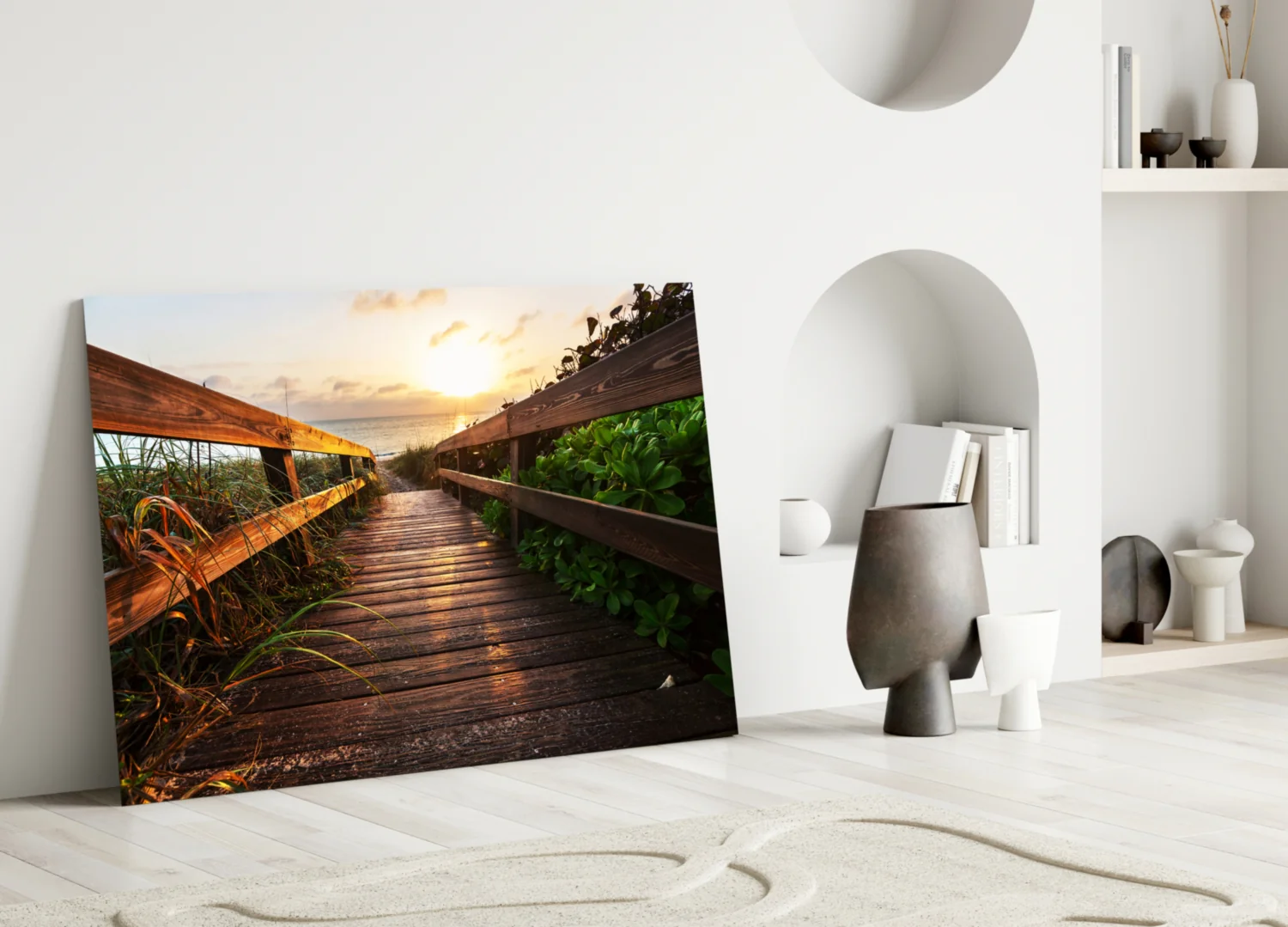 Sunset on the Beach Glass Wall Art - Image 3