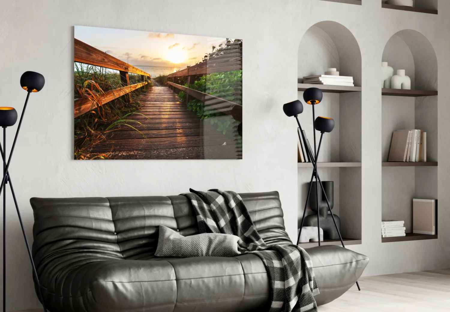 Sunset on the Beach Glass Wall Art - Image 4