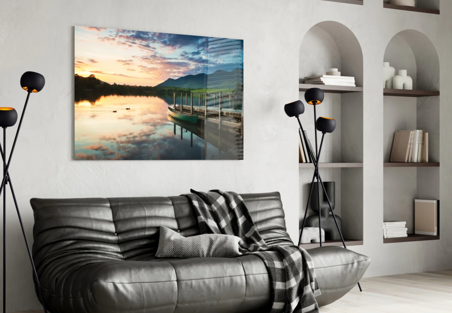 Lake Landscape Glass Wall Art - Image 4