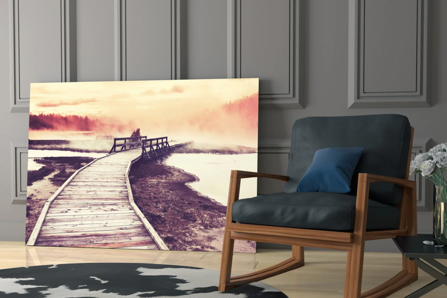 Dock in the Fog Glass Wall Art - Image 6