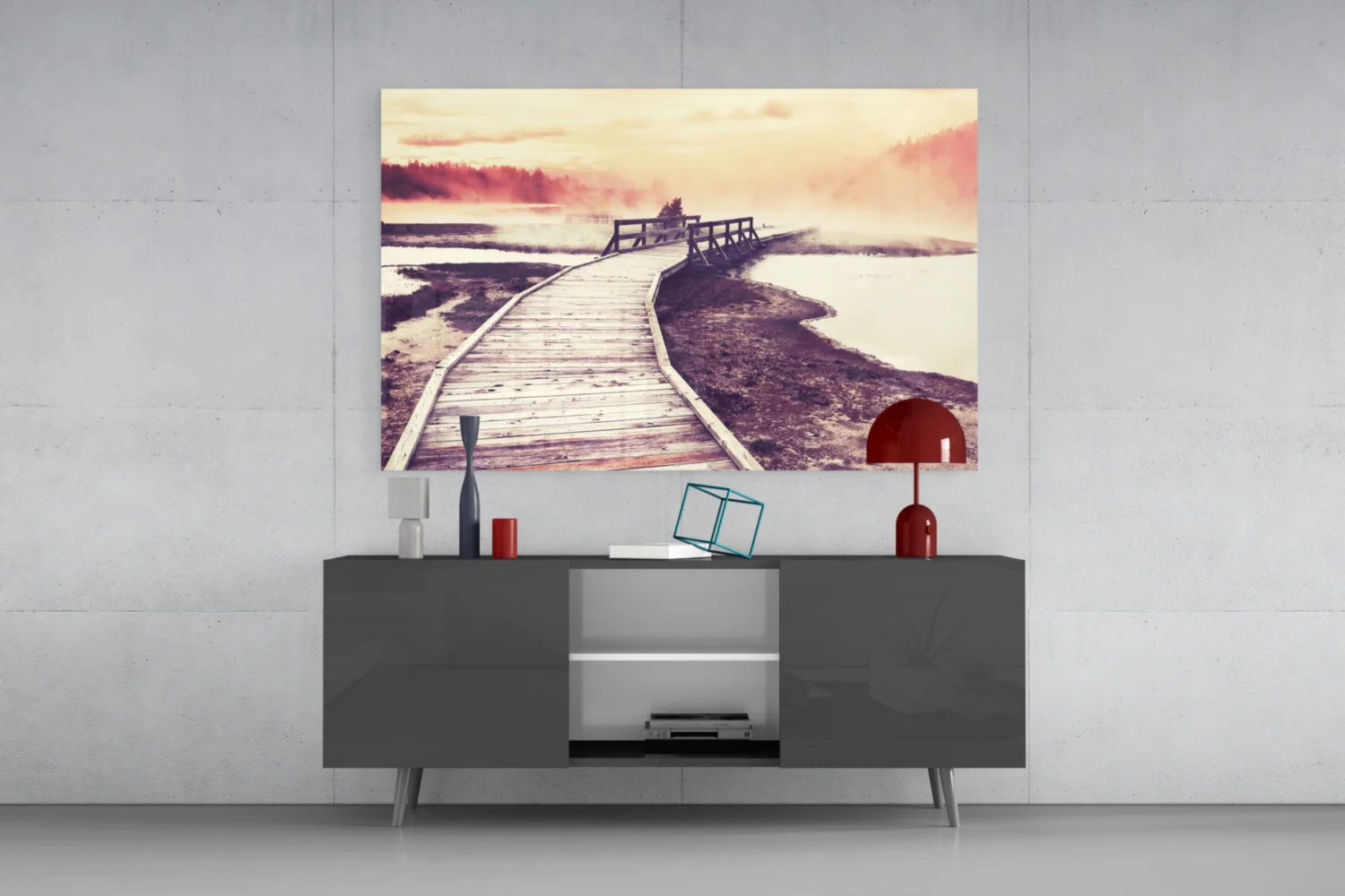 Dock in the Fog Glass Wall Art - Image 8