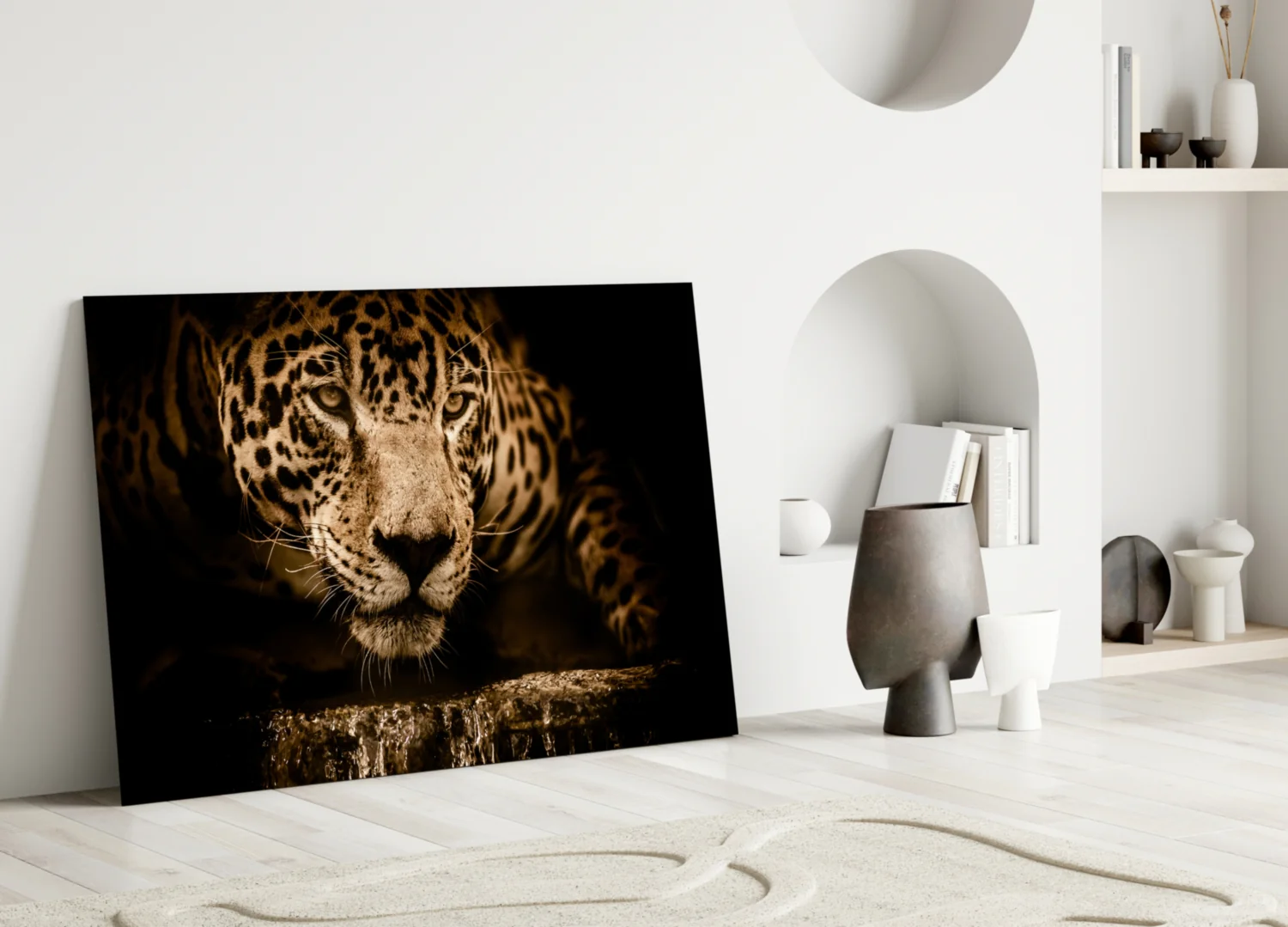 Leopard Glass Wall Art - Image 3