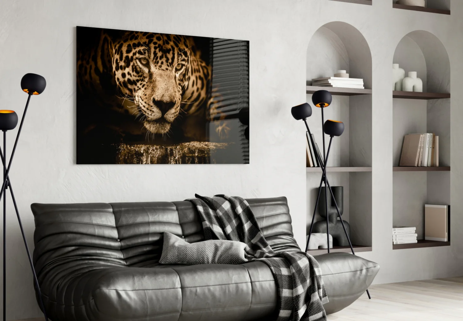 Leopard Glass Wall Art - Image 4