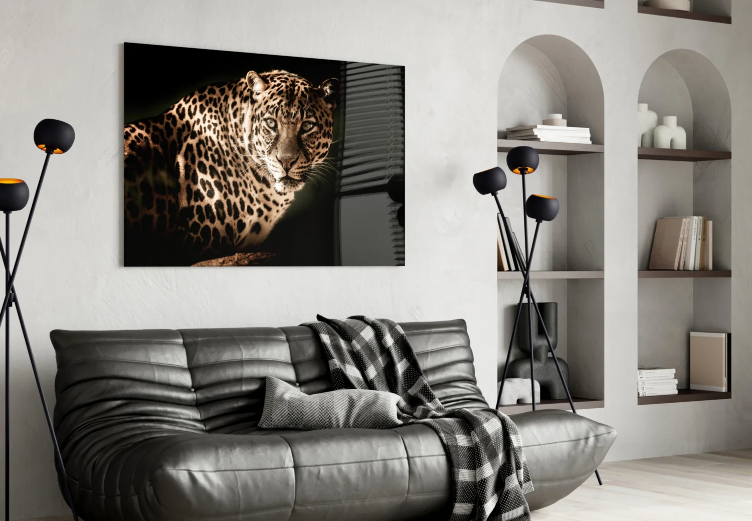 Leopard Glass Wall Art - Image 4