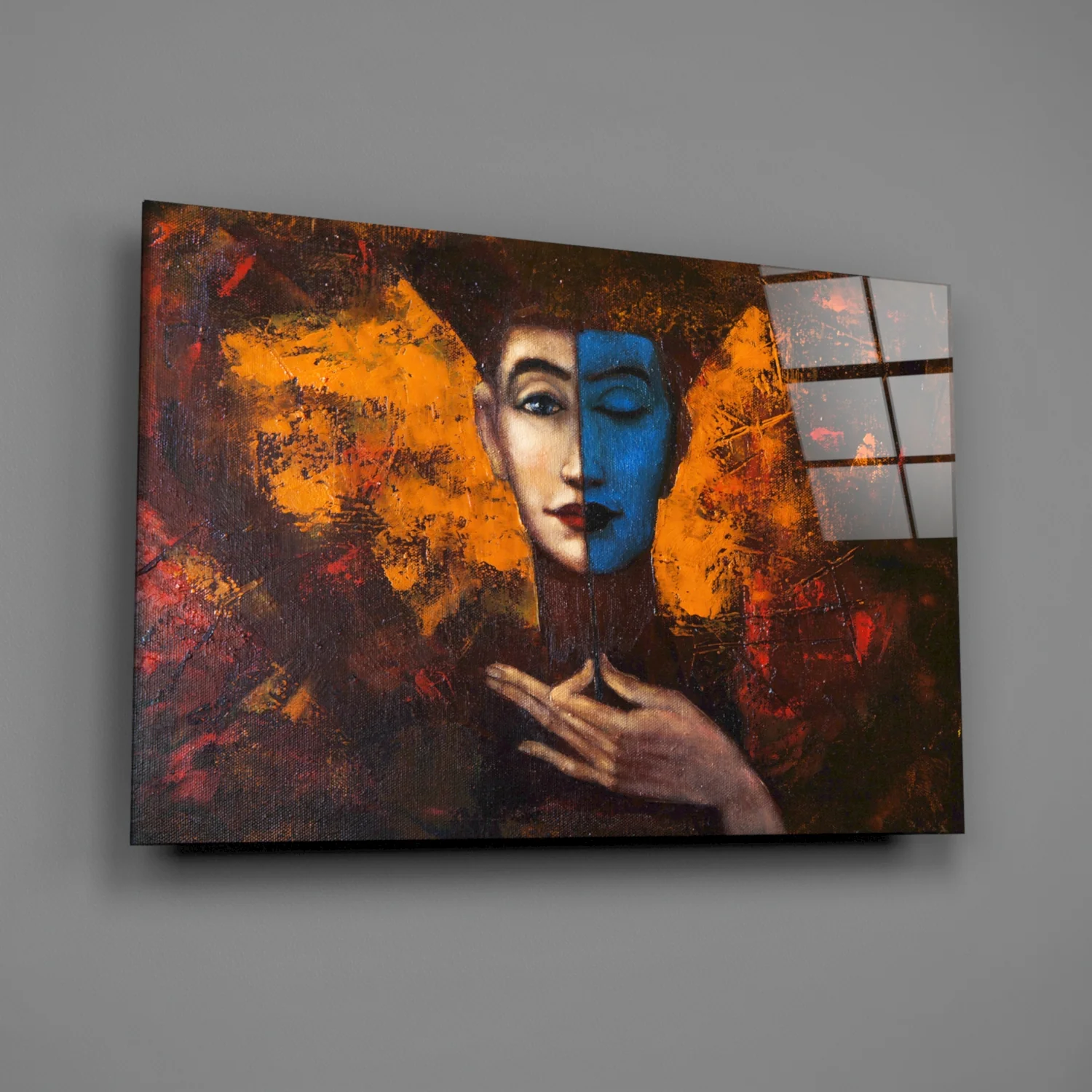 Abstract Woman Portrait Glass Wall Art - Image 2