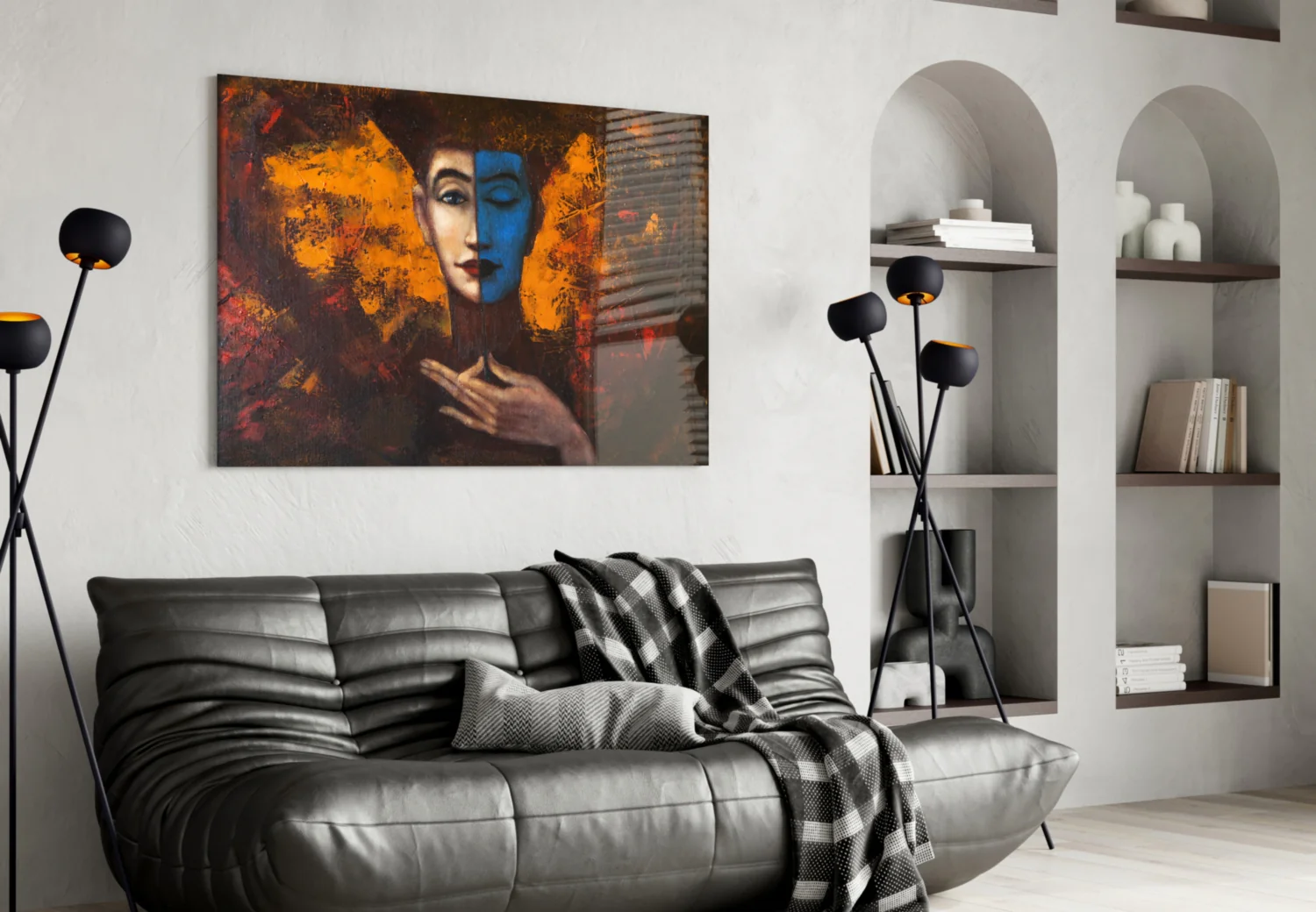 Abstract Woman Portrait Glass Wall Art - Image 4