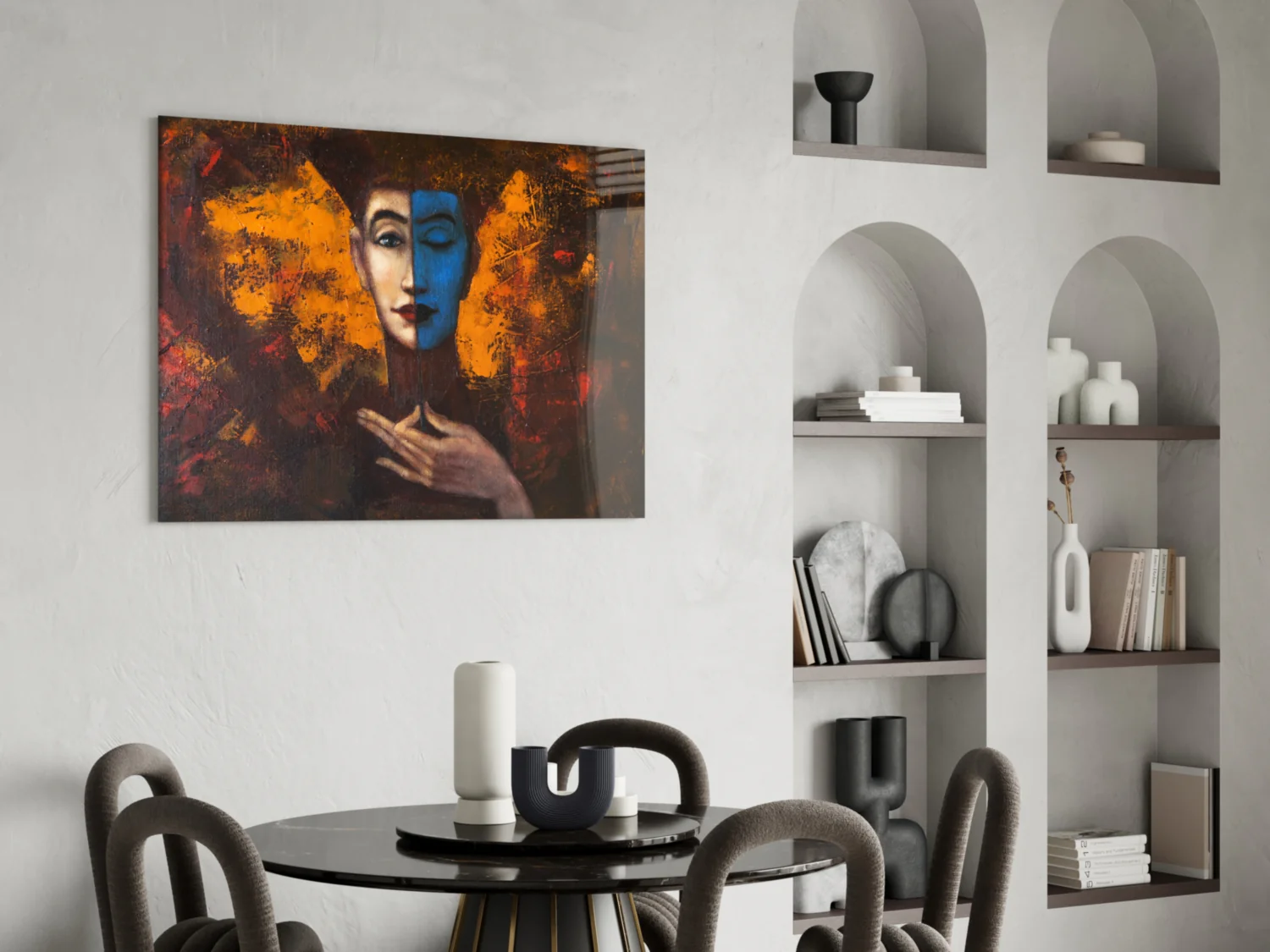 Abstract Woman Portrait Glass Wall Art - Image 5