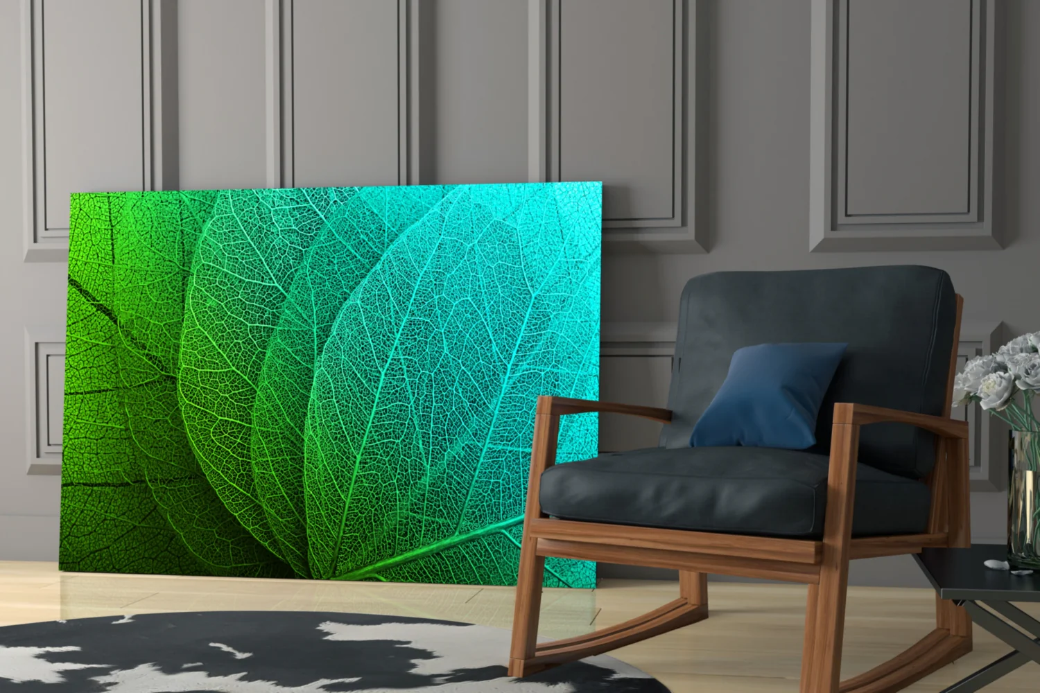 Green Leaf Glass Wall Art - Image 6