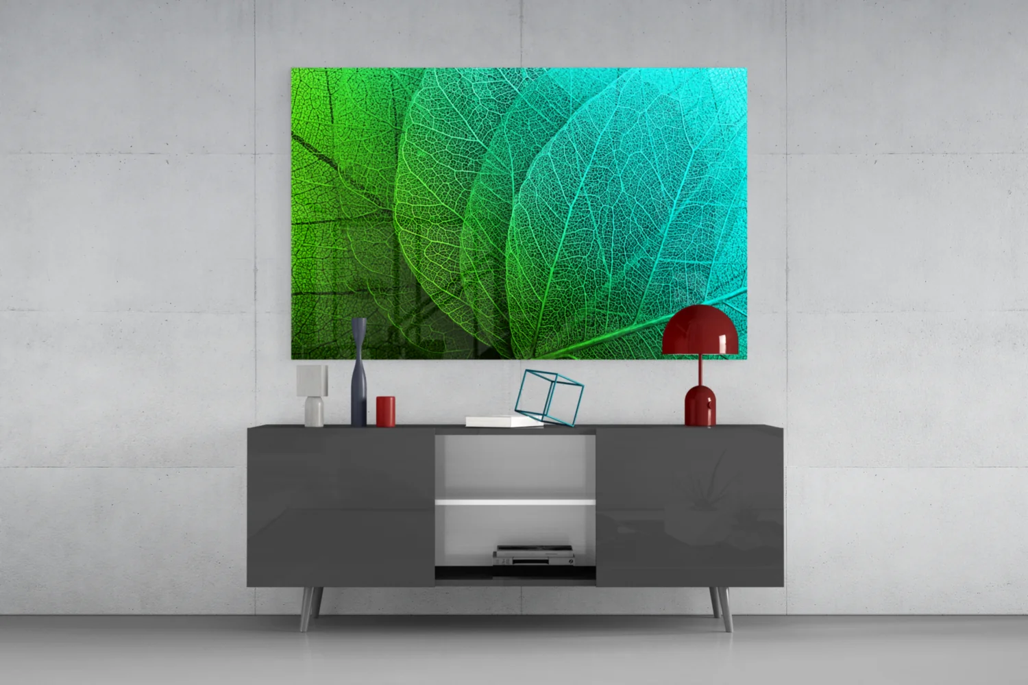 Green Leaf Glass Wall Art - Image 8