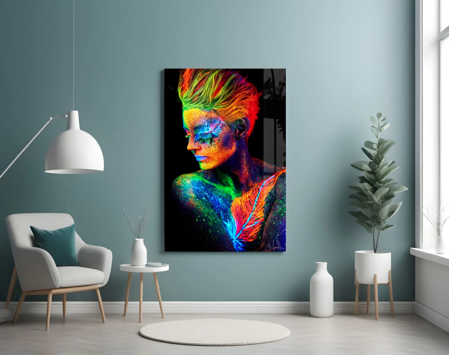 Woman Portrait Glass Wall Art - Image 4