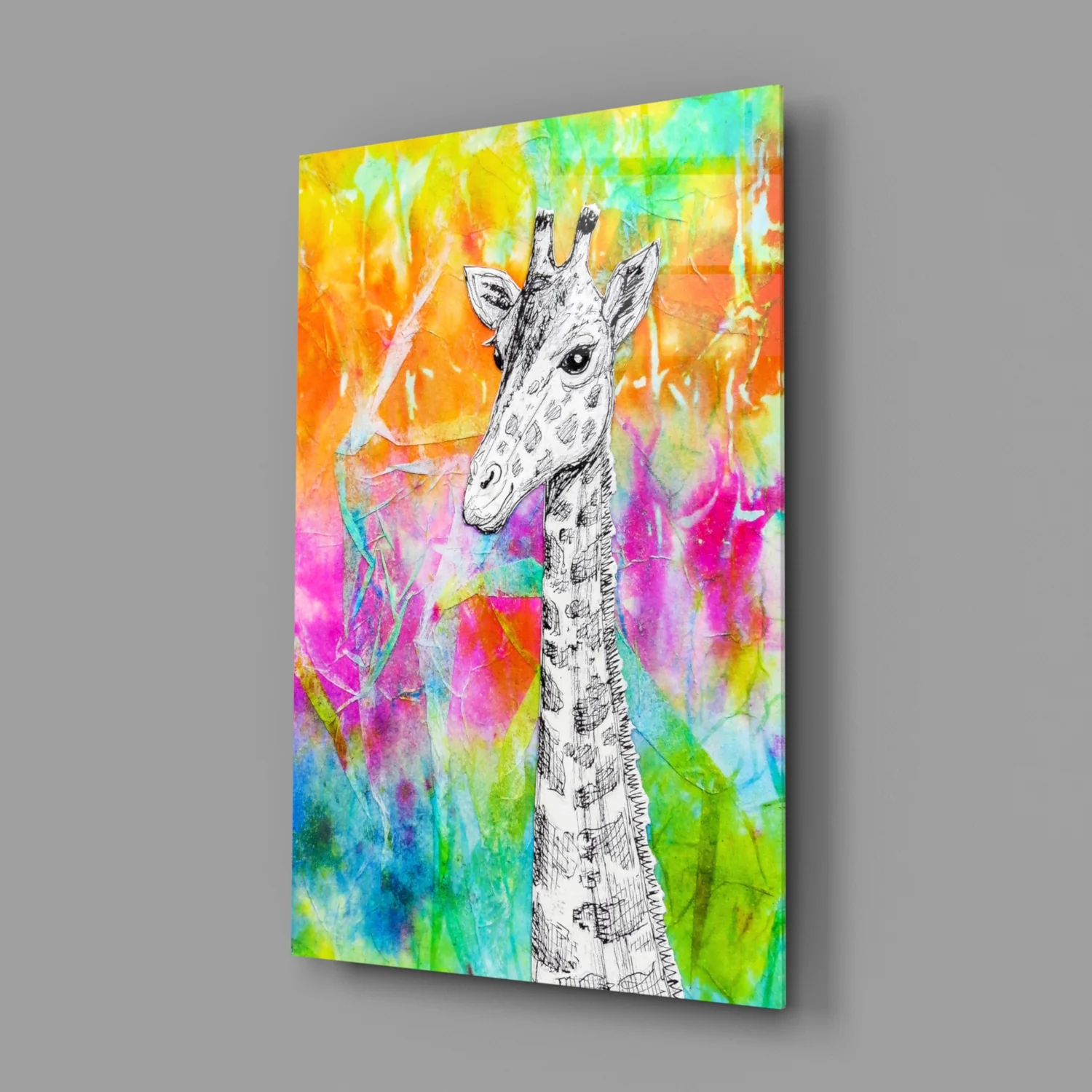 Giraffe Glass Wall Art - Image 2