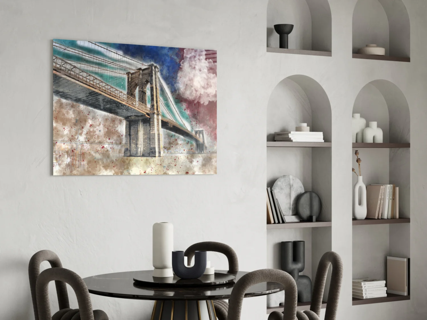 Illustration bridge Glass Wall Art - Image 5