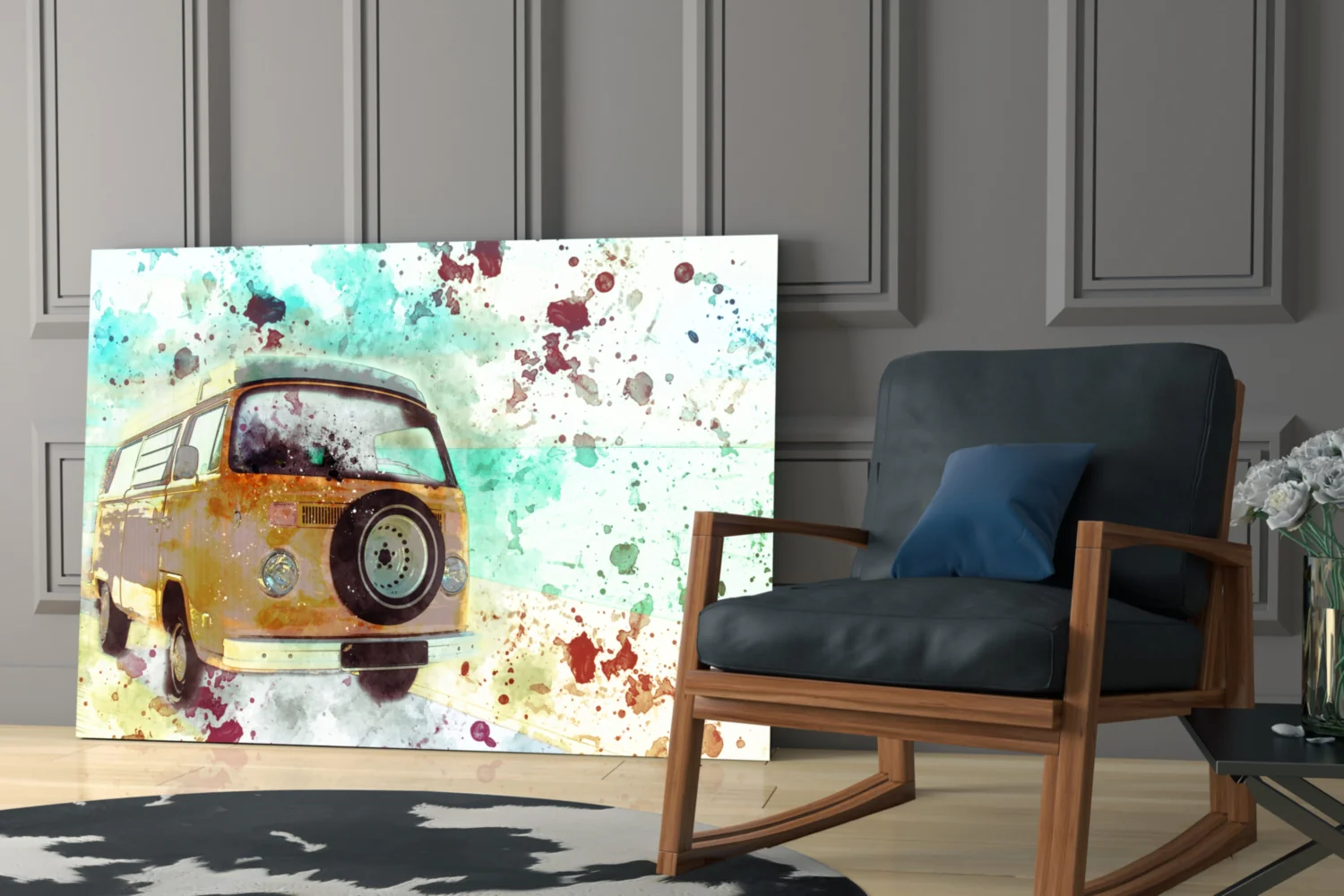 Illustration Vosvos Glass Wall Art - Image 6