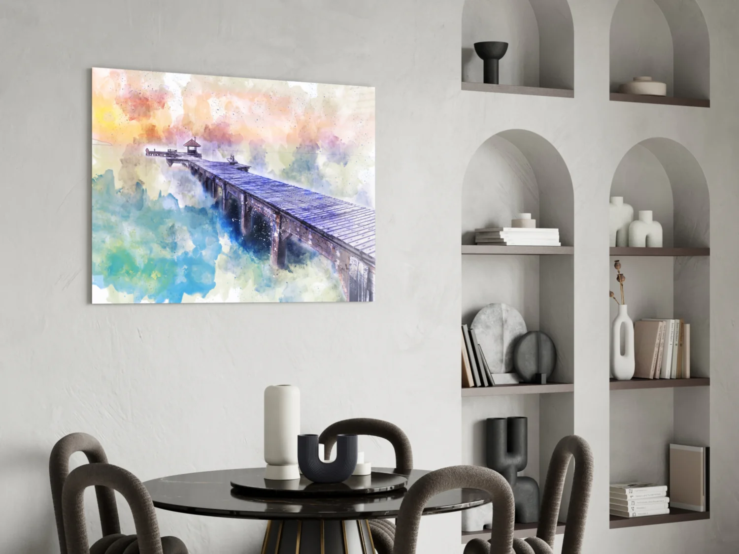 Illustration Dock Glass Wall Art - Image 5