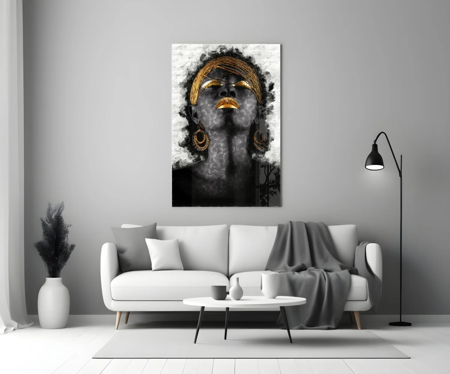 African Woman Portrait Glass Wall Art - Image 3