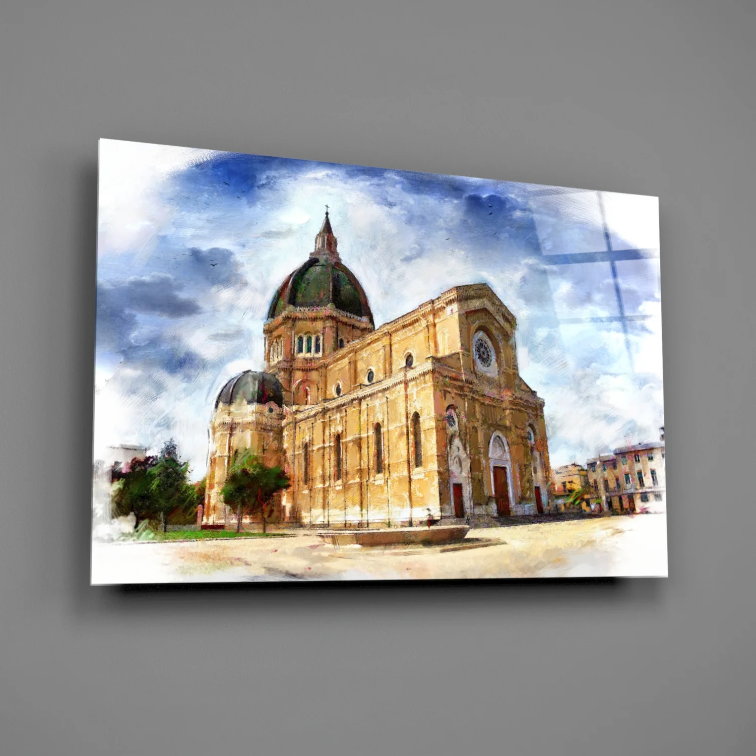 Historical Building Glass Wall Art - Image 2