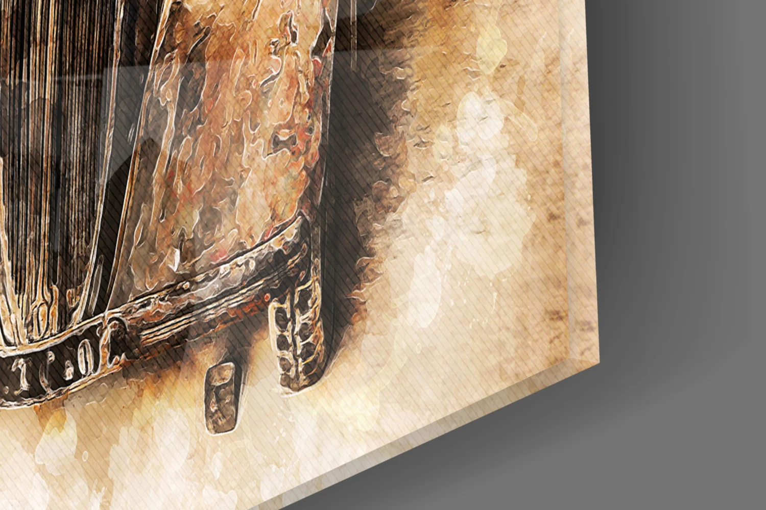 Retro Old Garage Glass Wall Art - Image 7