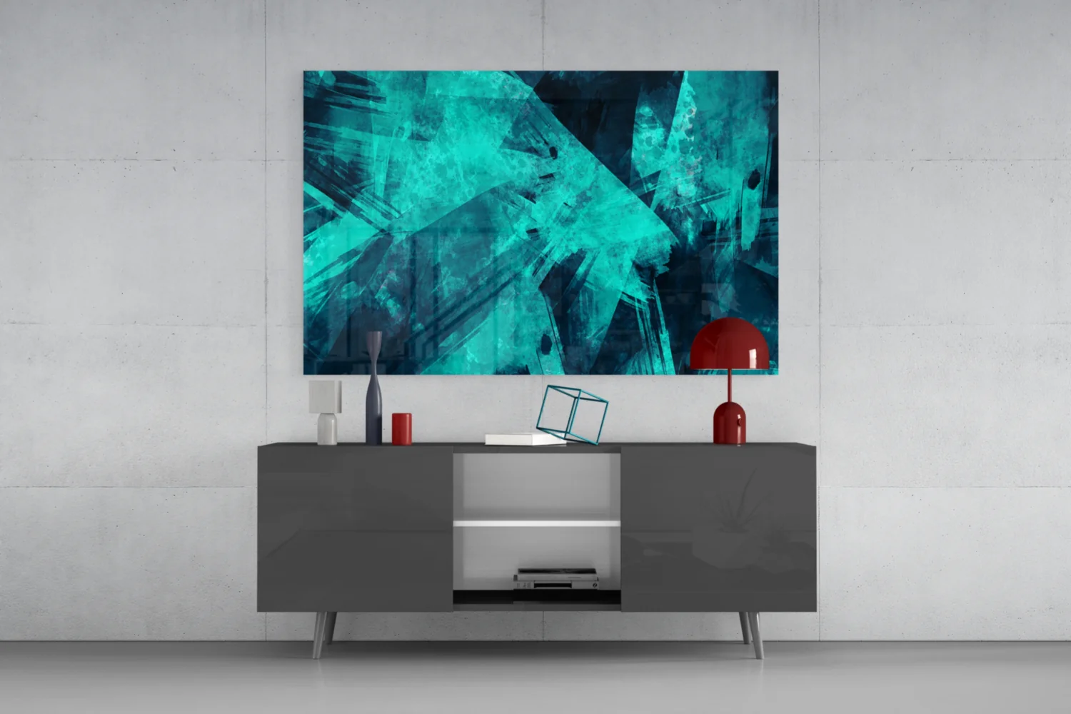 Green Abstract Pattern Glass Wall Art - Image 8