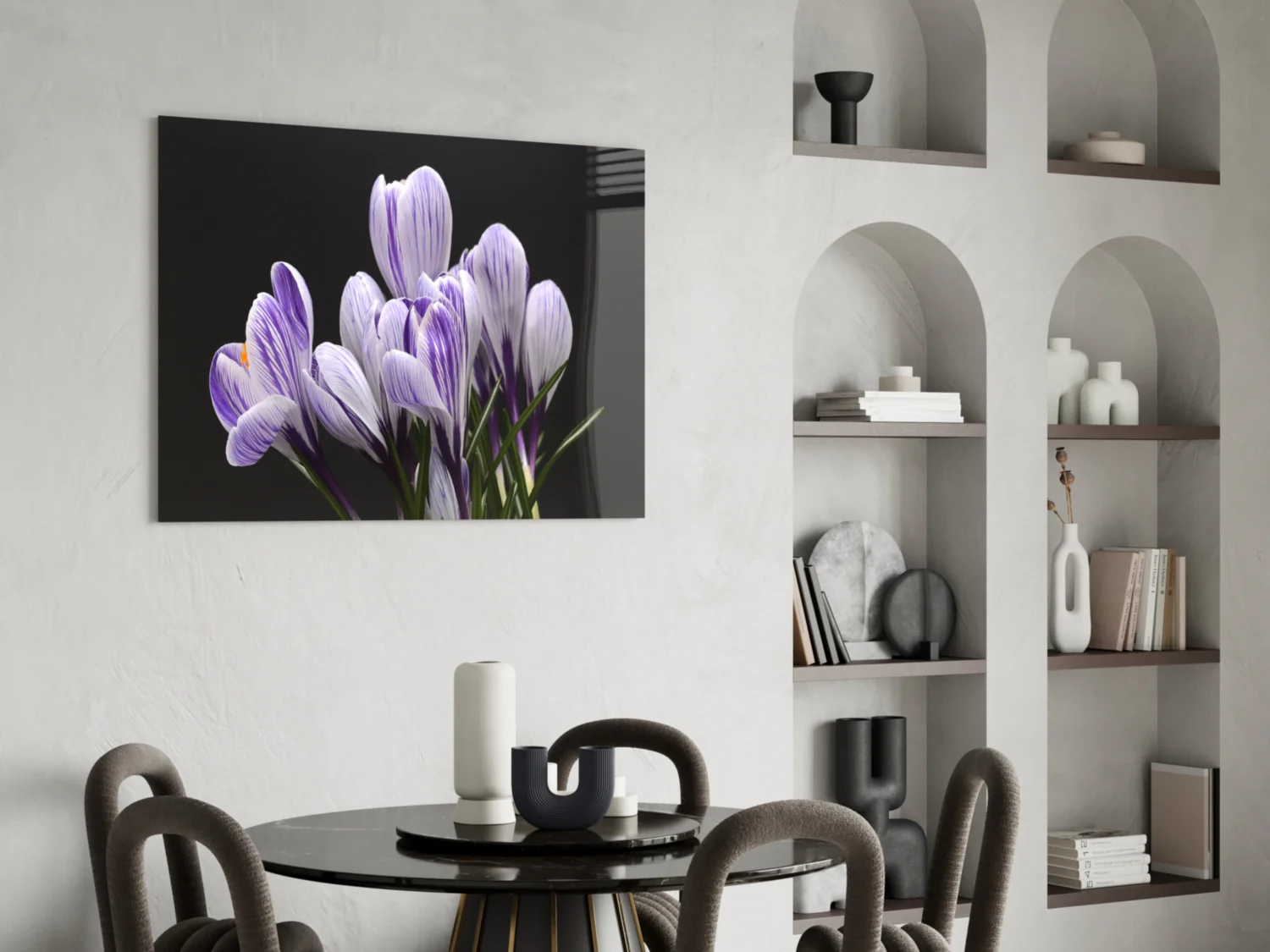Purple Flowers Glass Wall Art - Image 5