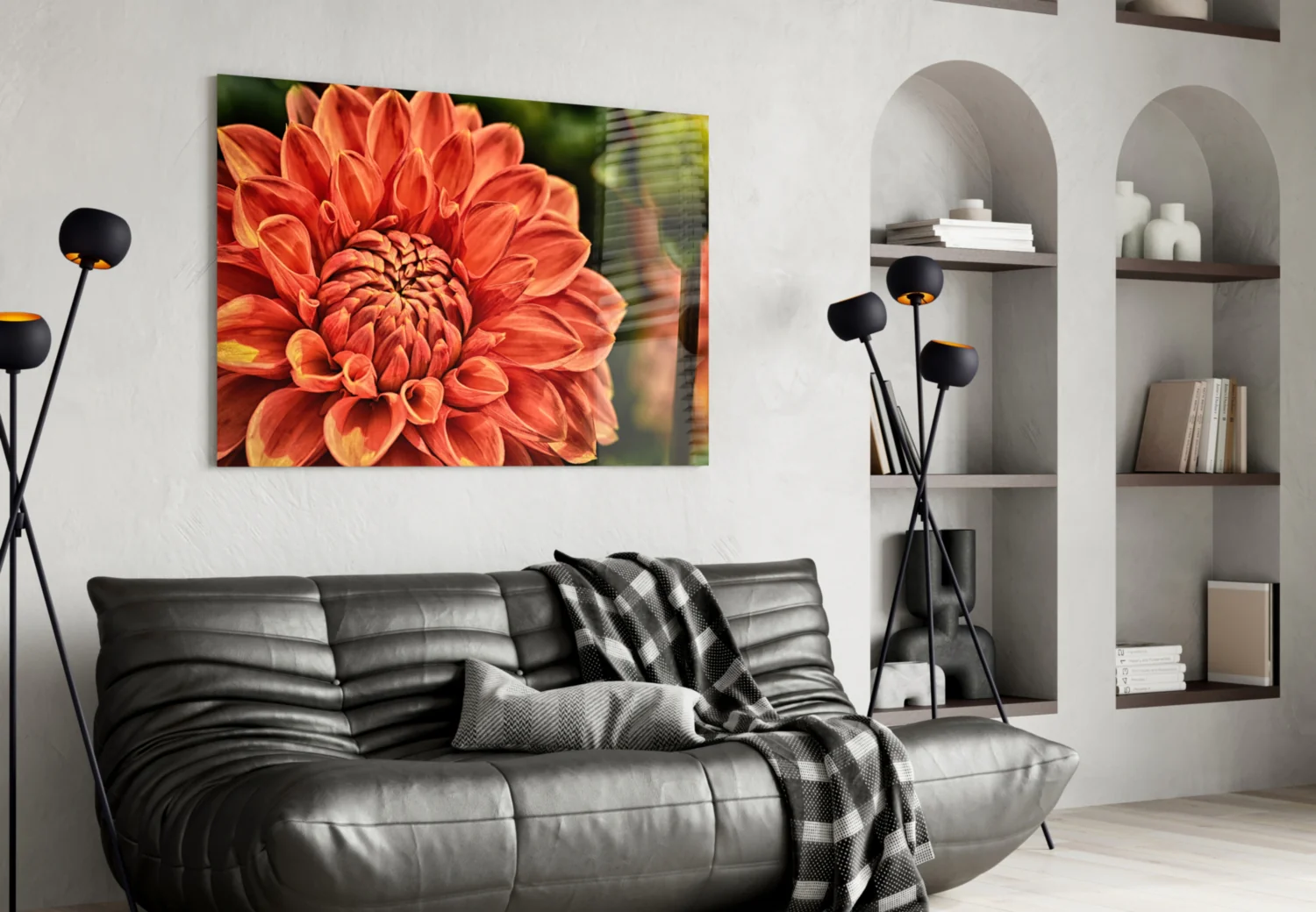 Orange Gerbera Glass Wall Art - Image 4