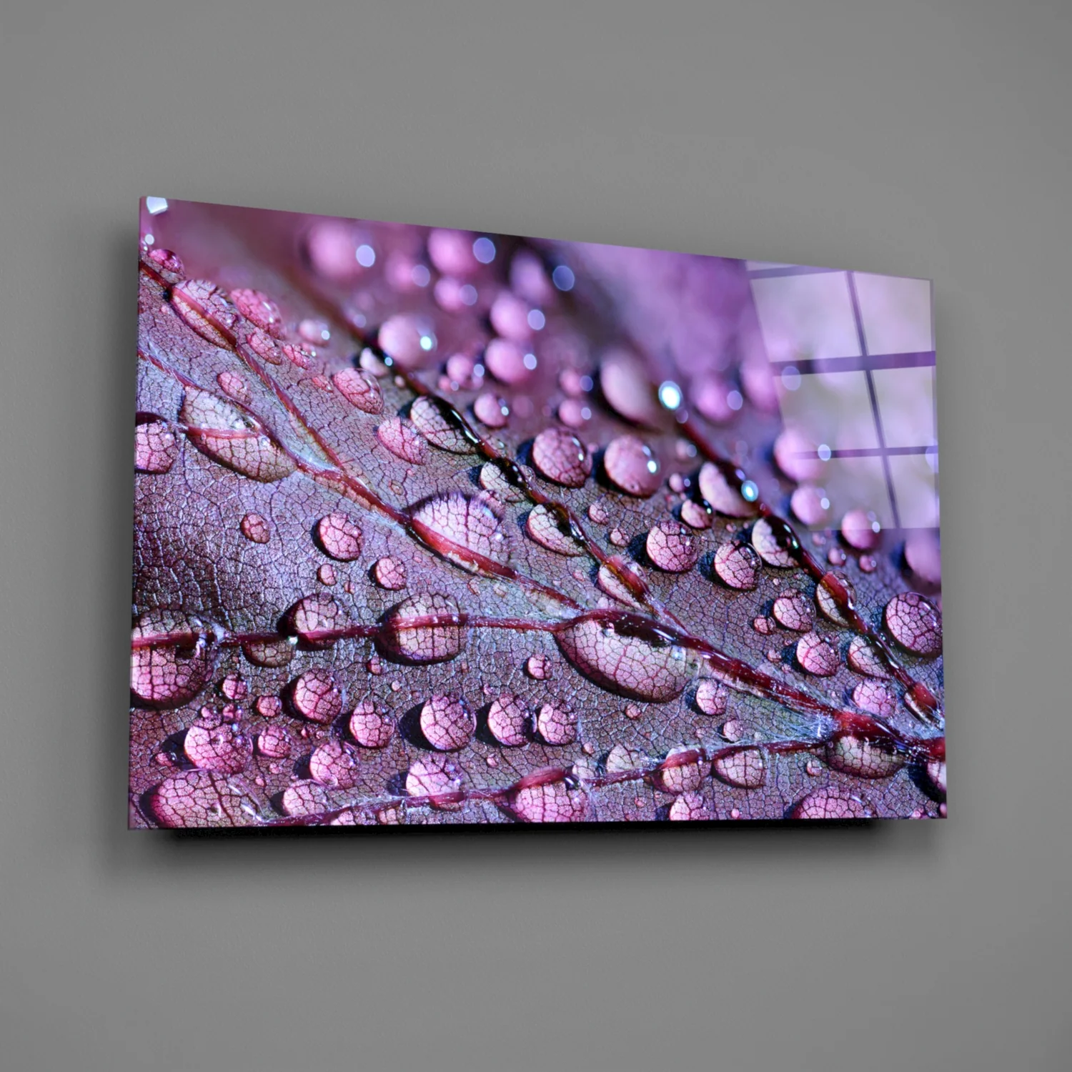 Purple Leaf Glass Wall Art - Image 2