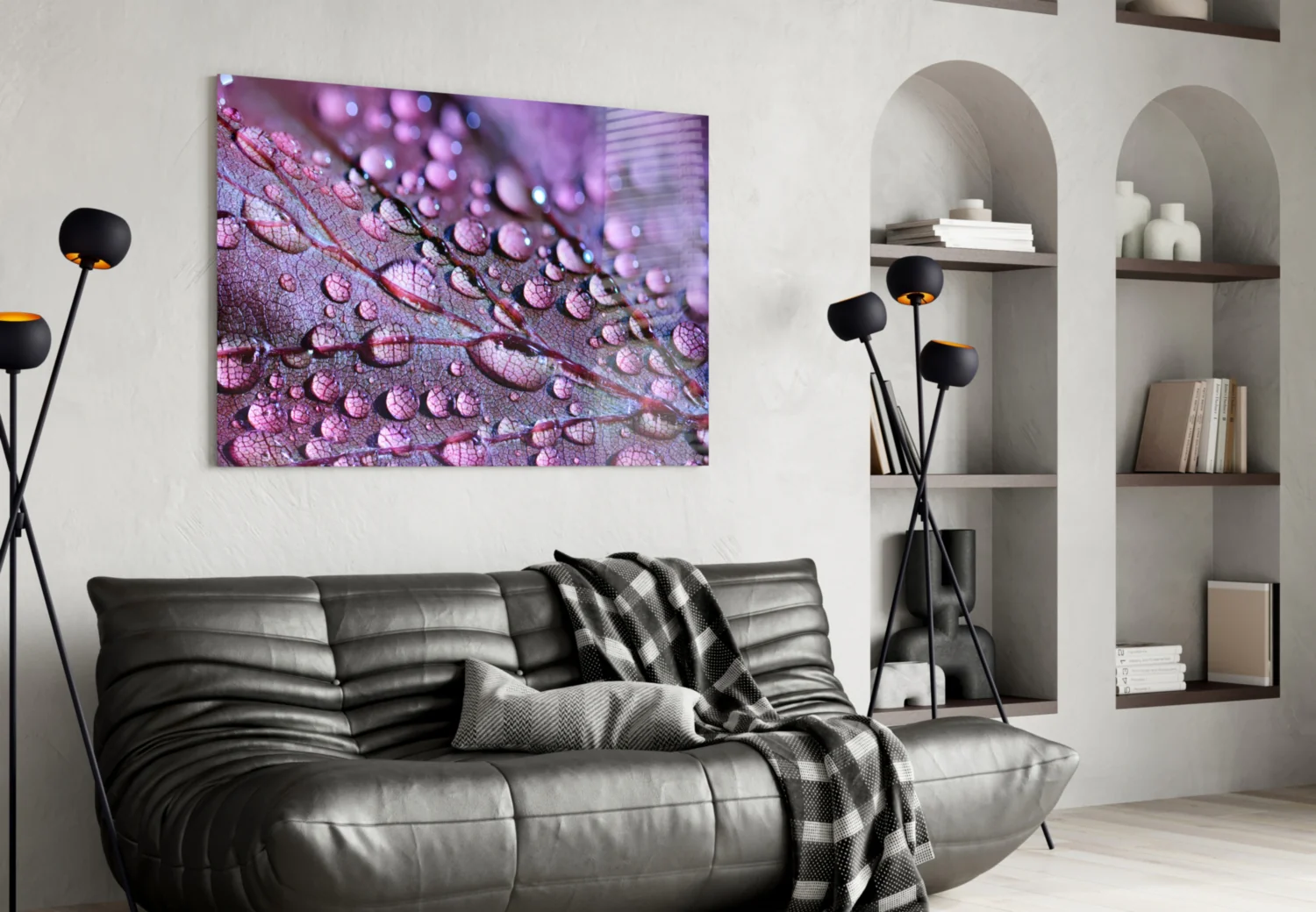 Purple Leaf Glass Wall Art - Image 4