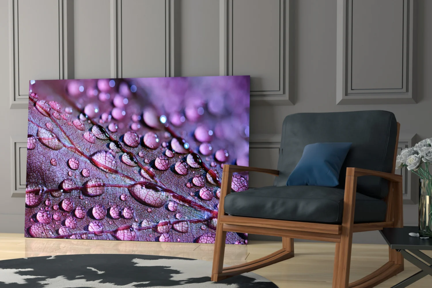 Purple Leaf Glass Wall Art - Image 6