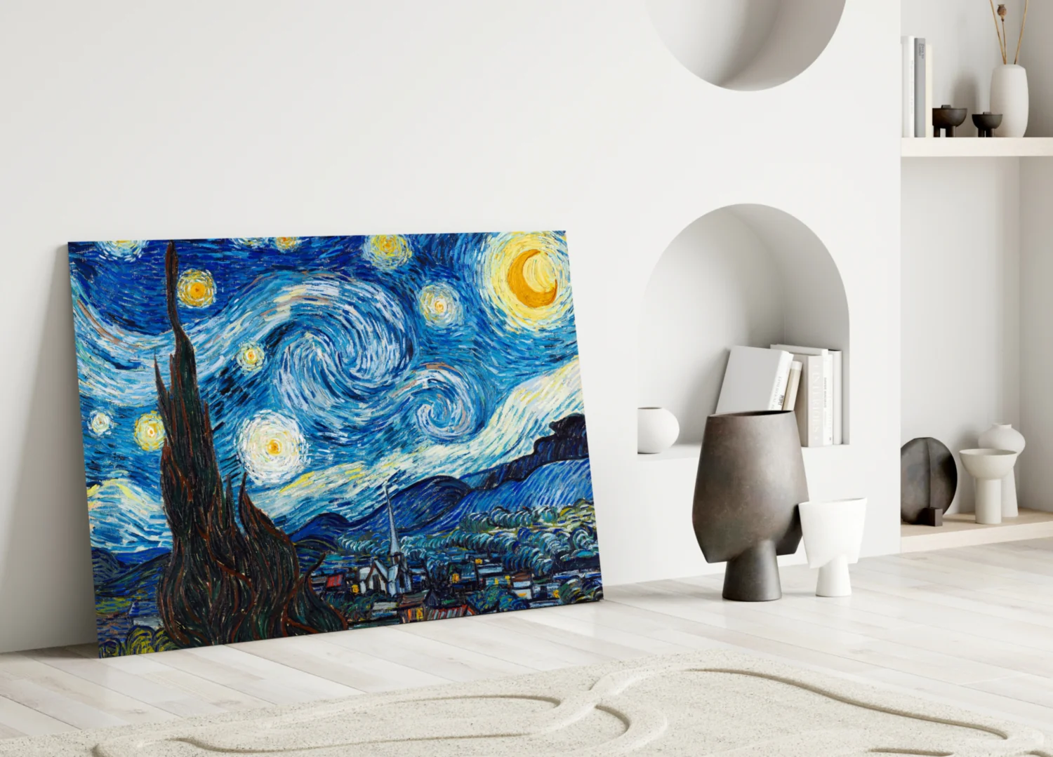 Van Gogh Starry Night Glass Wall Art - Image 3