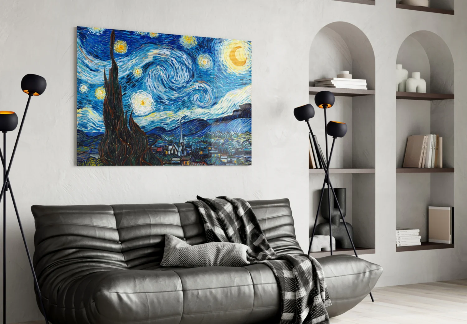 Van Gogh Starry Night Glass Wall Art - Image 4
