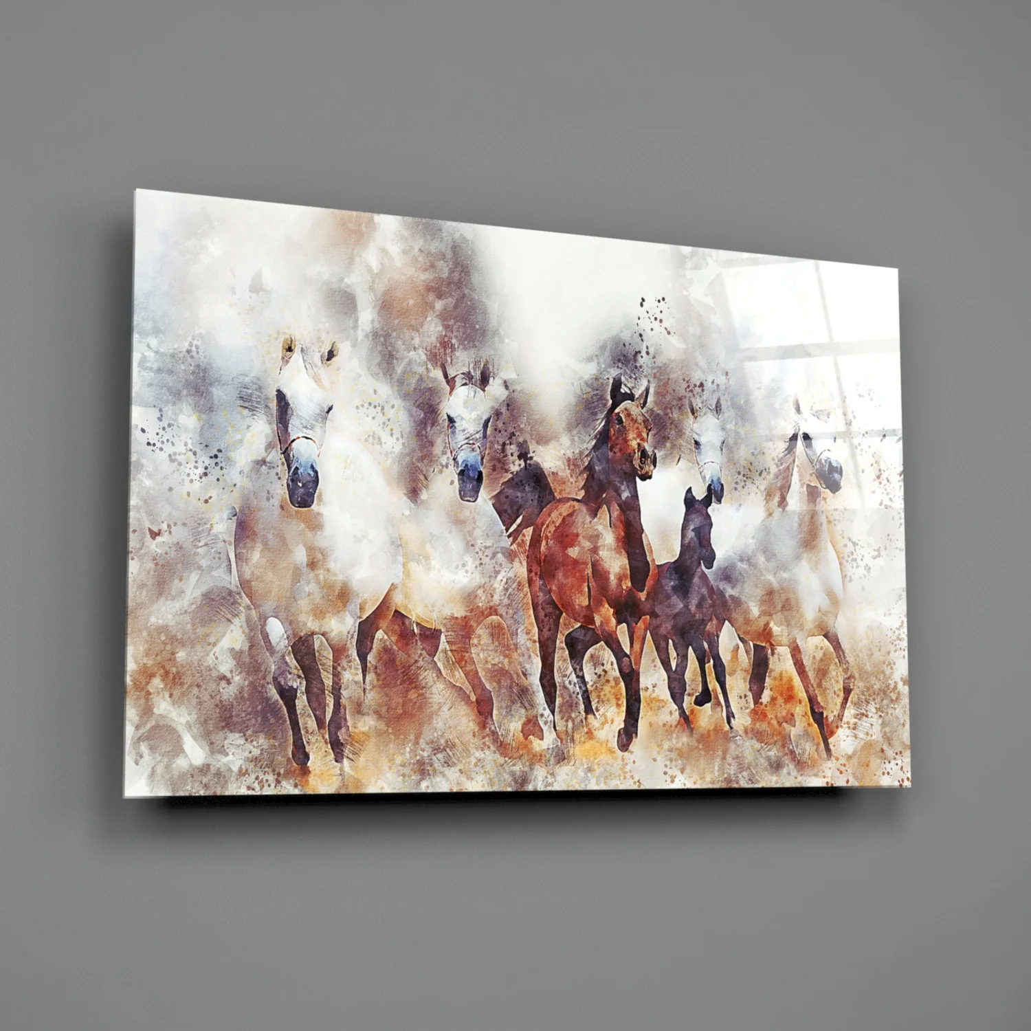 Running Horses Glass Wall Art - Image 2