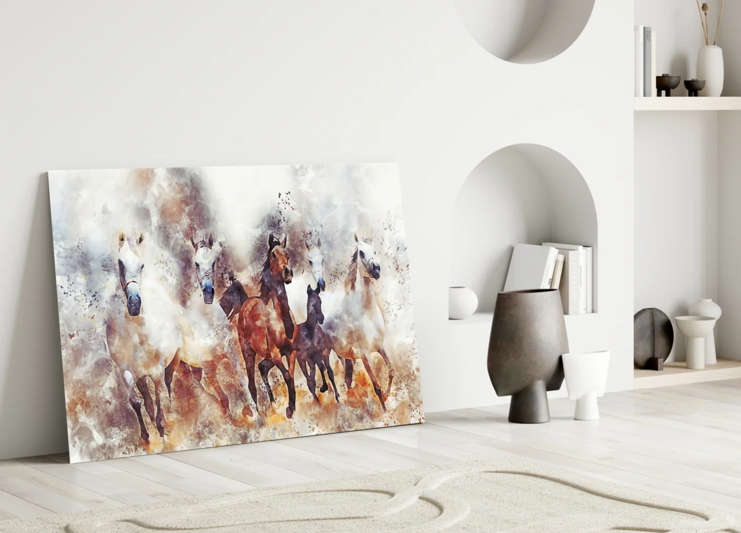 Running Horses Glass Wall Art - Image 3