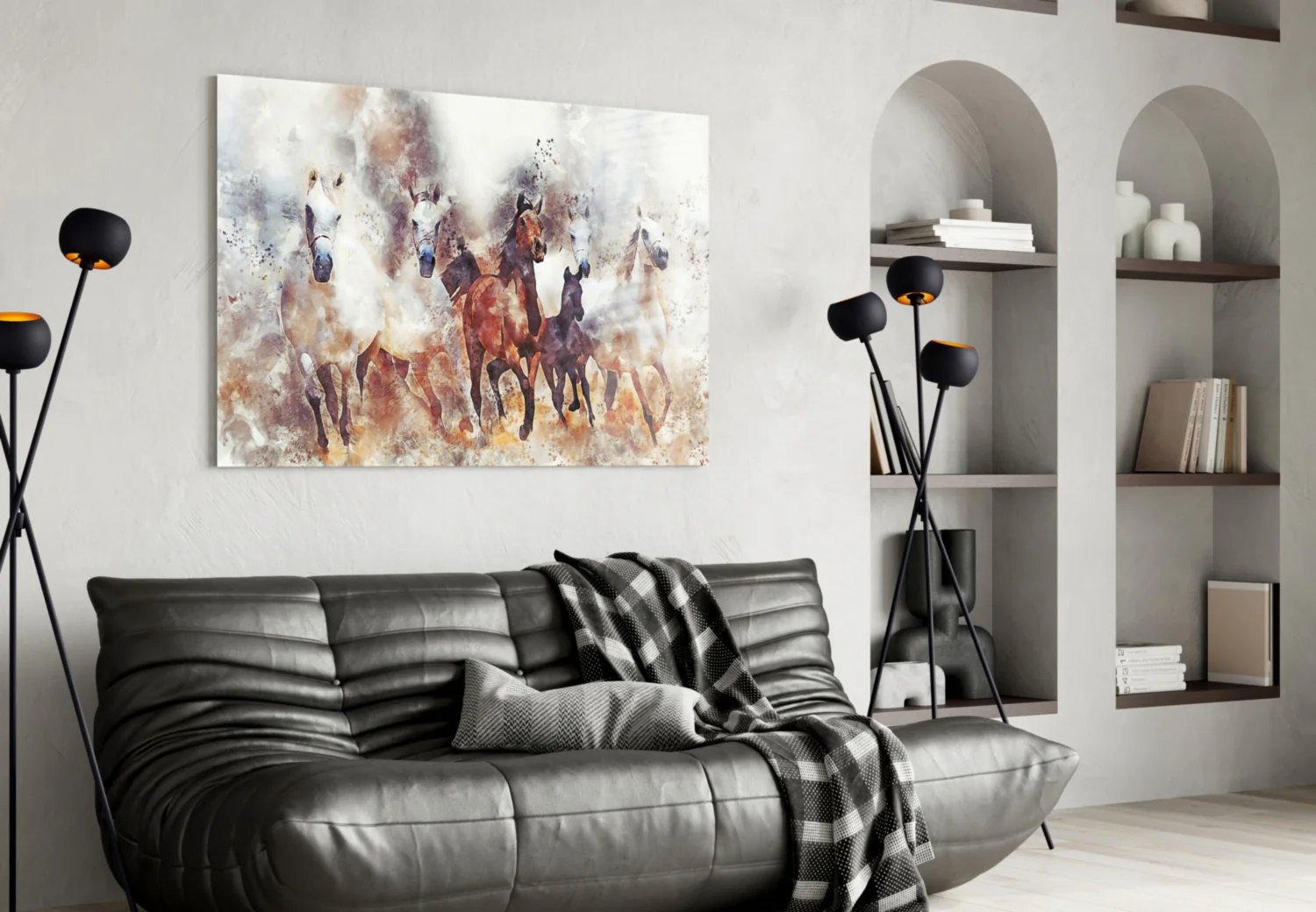 Running Horses Glass Wall Art - Image 4
