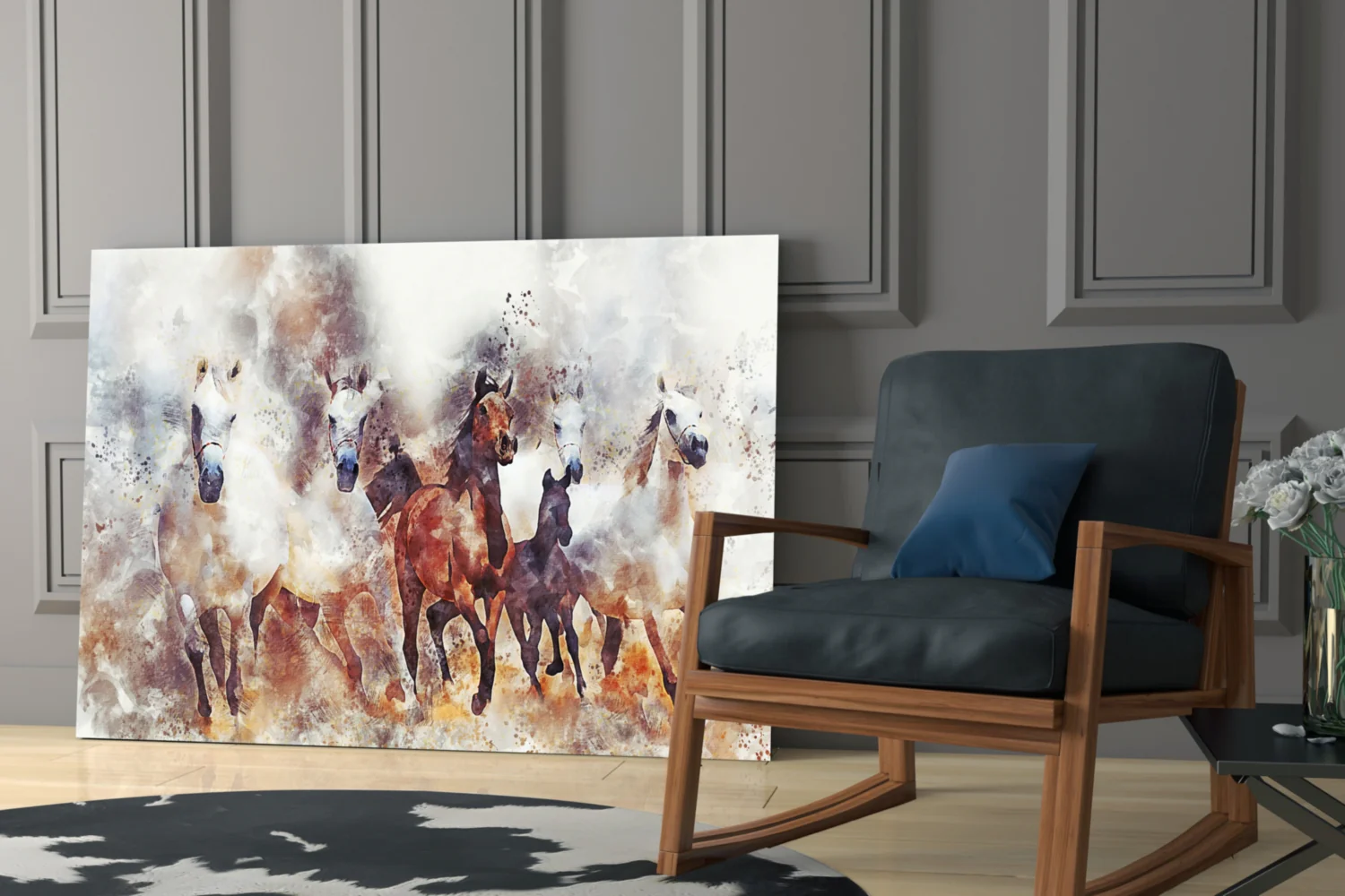 Running Horses Glass Wall Art - Image 6