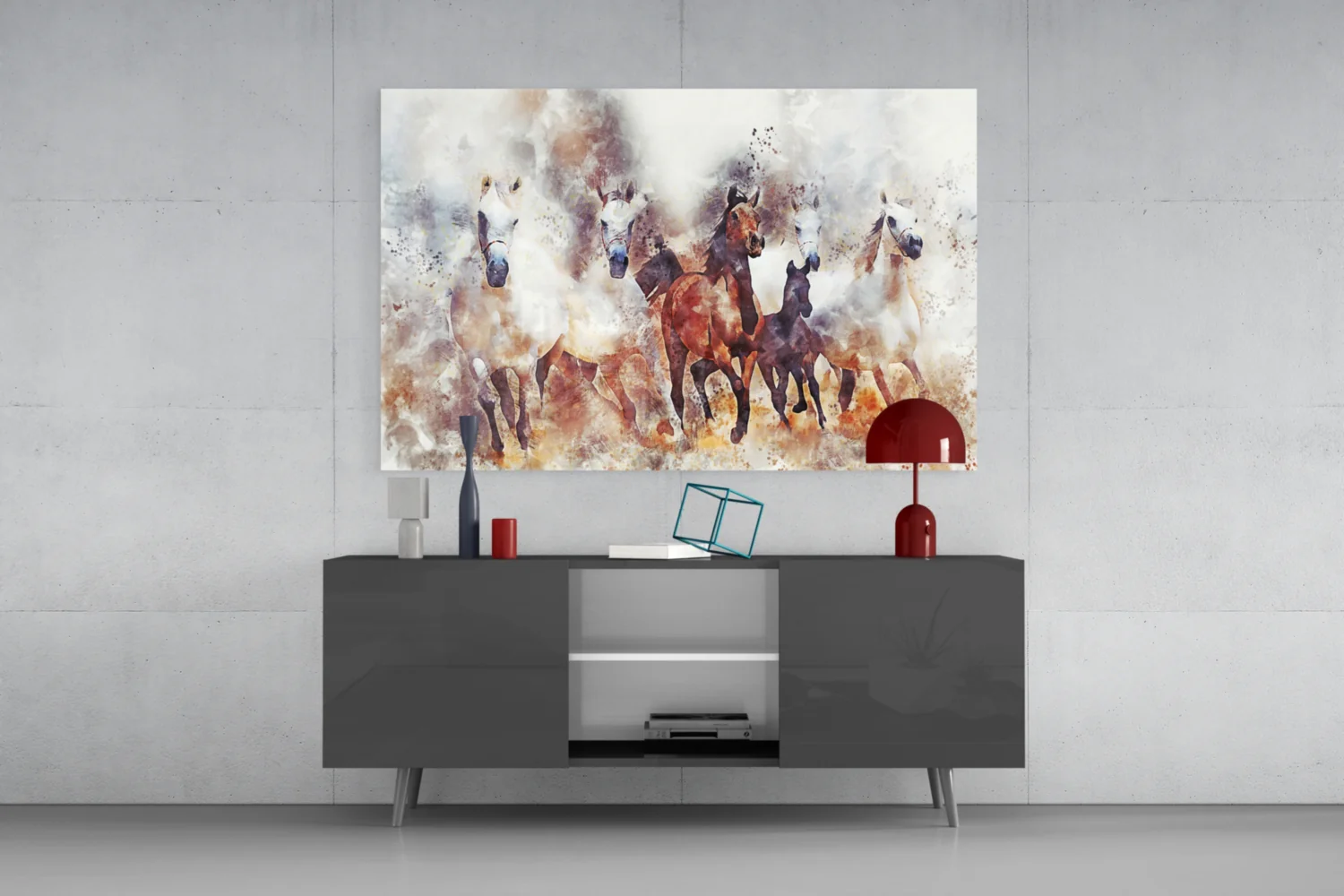 Running Horses Glass Wall Art - Image 8