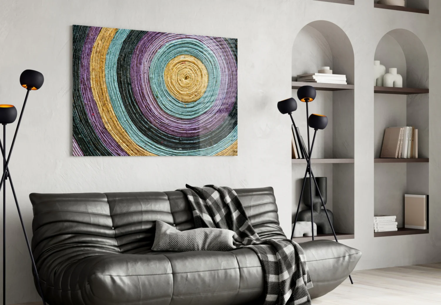 Colored Spiral Glass Wall Art - Image 4