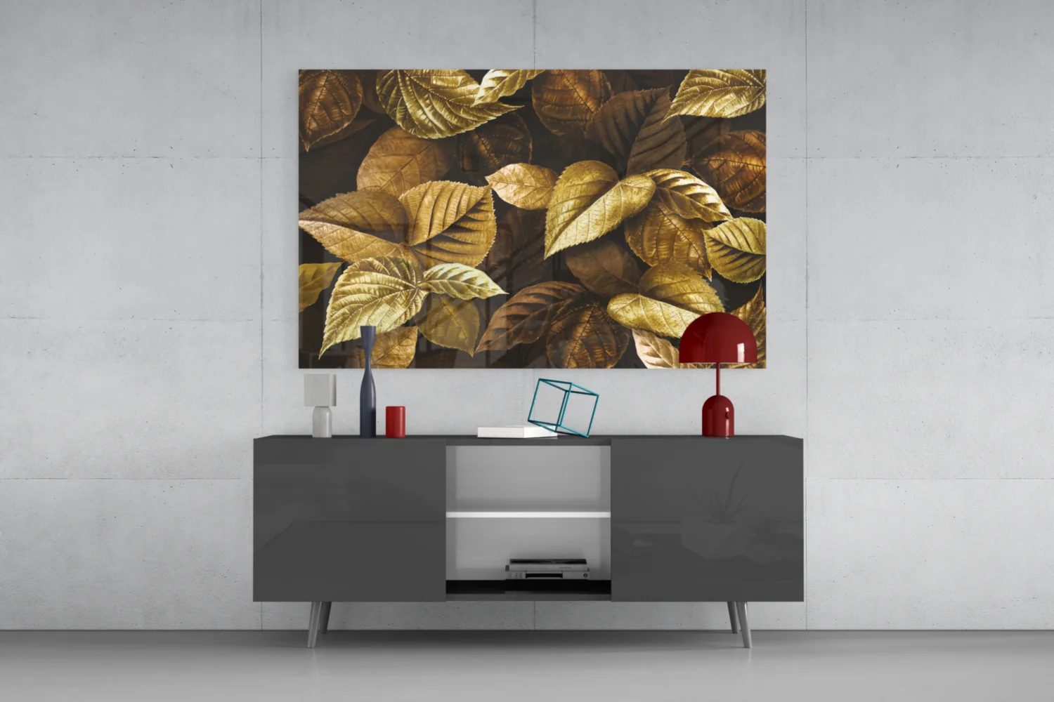 Yellow Leaf Glass Wall Art - Image 8
