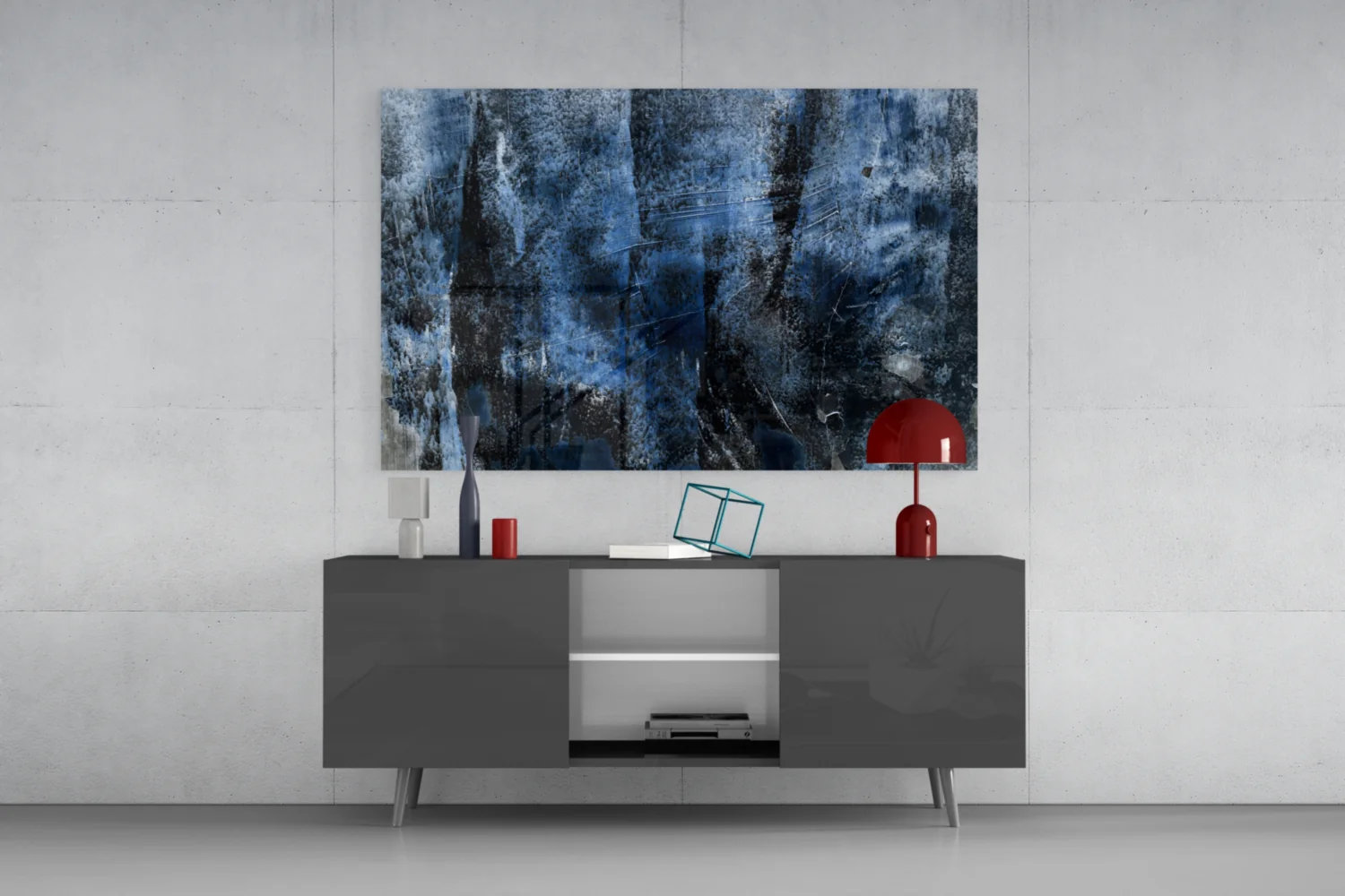 Blue Abstract Pattern Glass Wall Art - Image 8