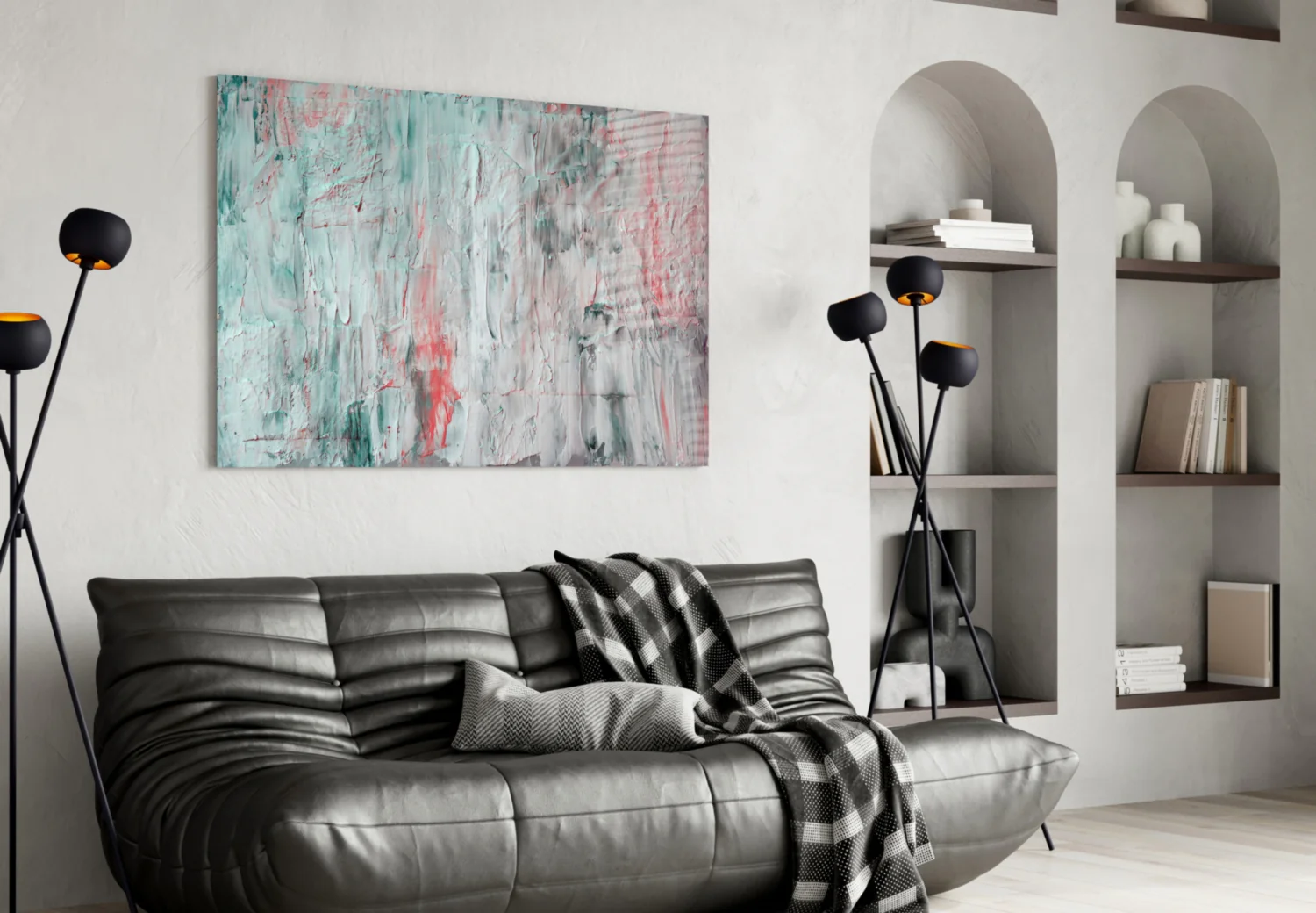 Oil Art Effect Abstract Pattern Glass Wall Art - Image 4